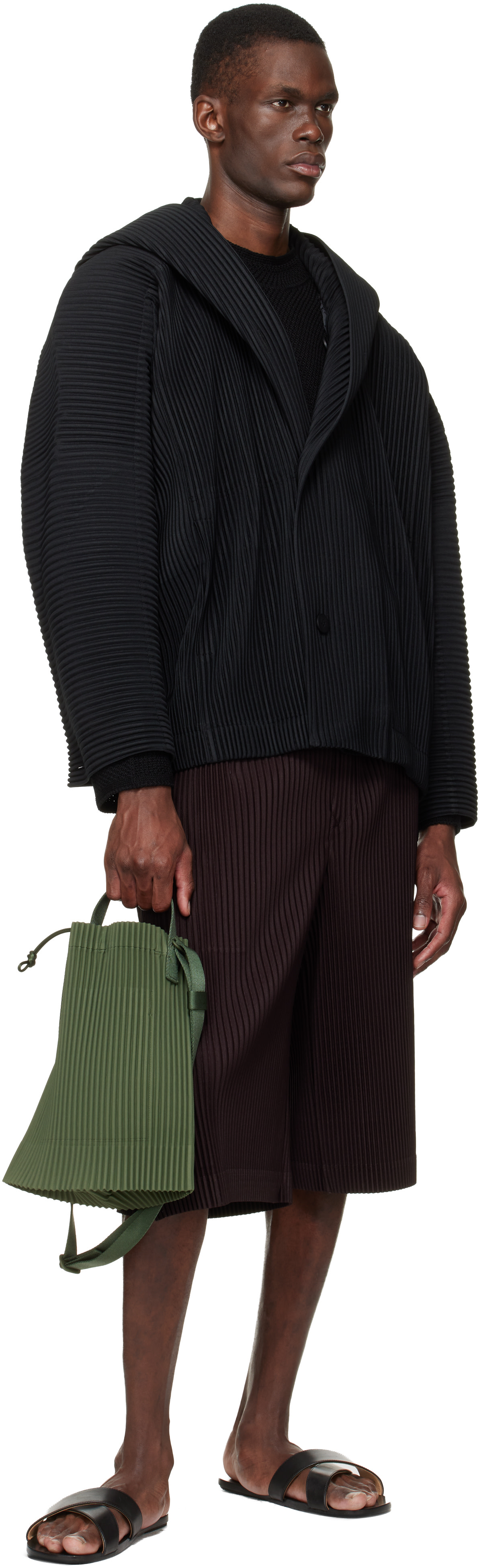 HOMMES PLISSE オム プリッセ イッセイ ミヤケ MC MARCH HOMME PLISSÉ ISSEY MIYAKE: Black Monthly Colors March Jacket | SSENSE