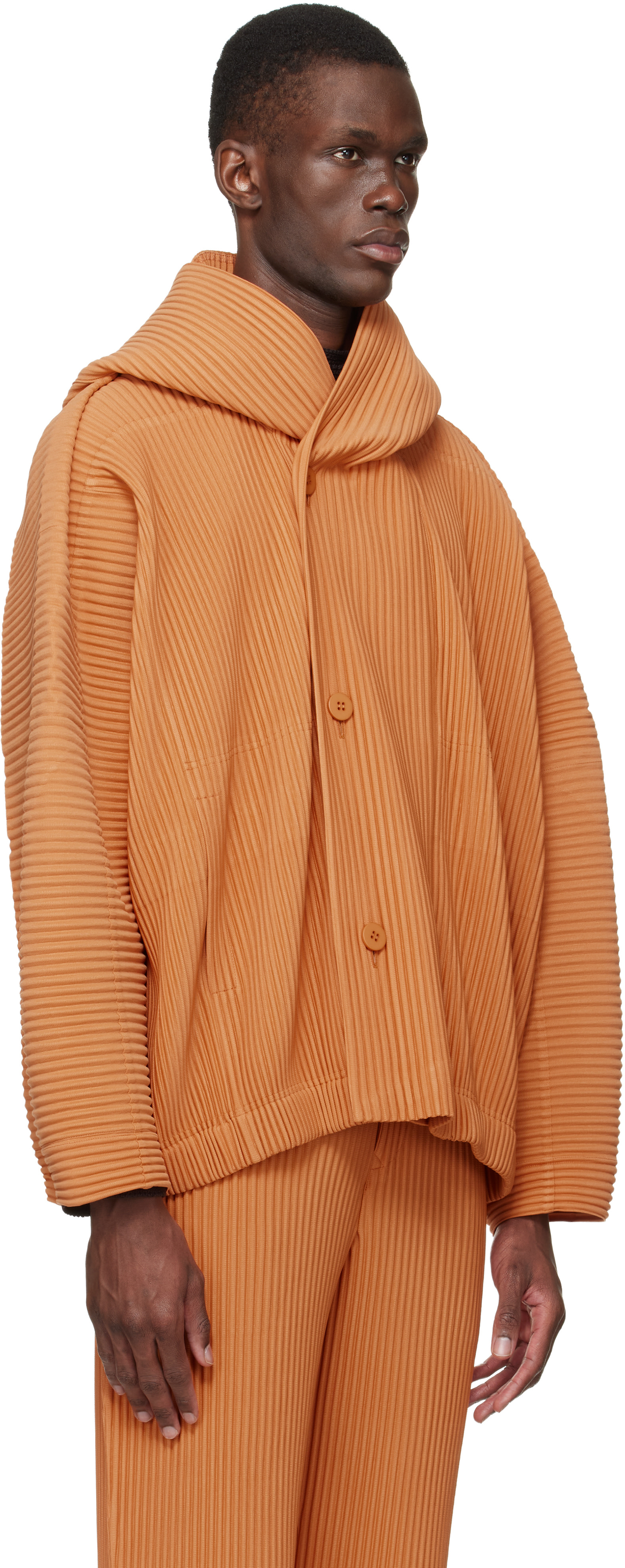 HOMME PLISSÉ ISSEY MIYAKE: Orange Monthly Colors March Jacket | SSENSE
