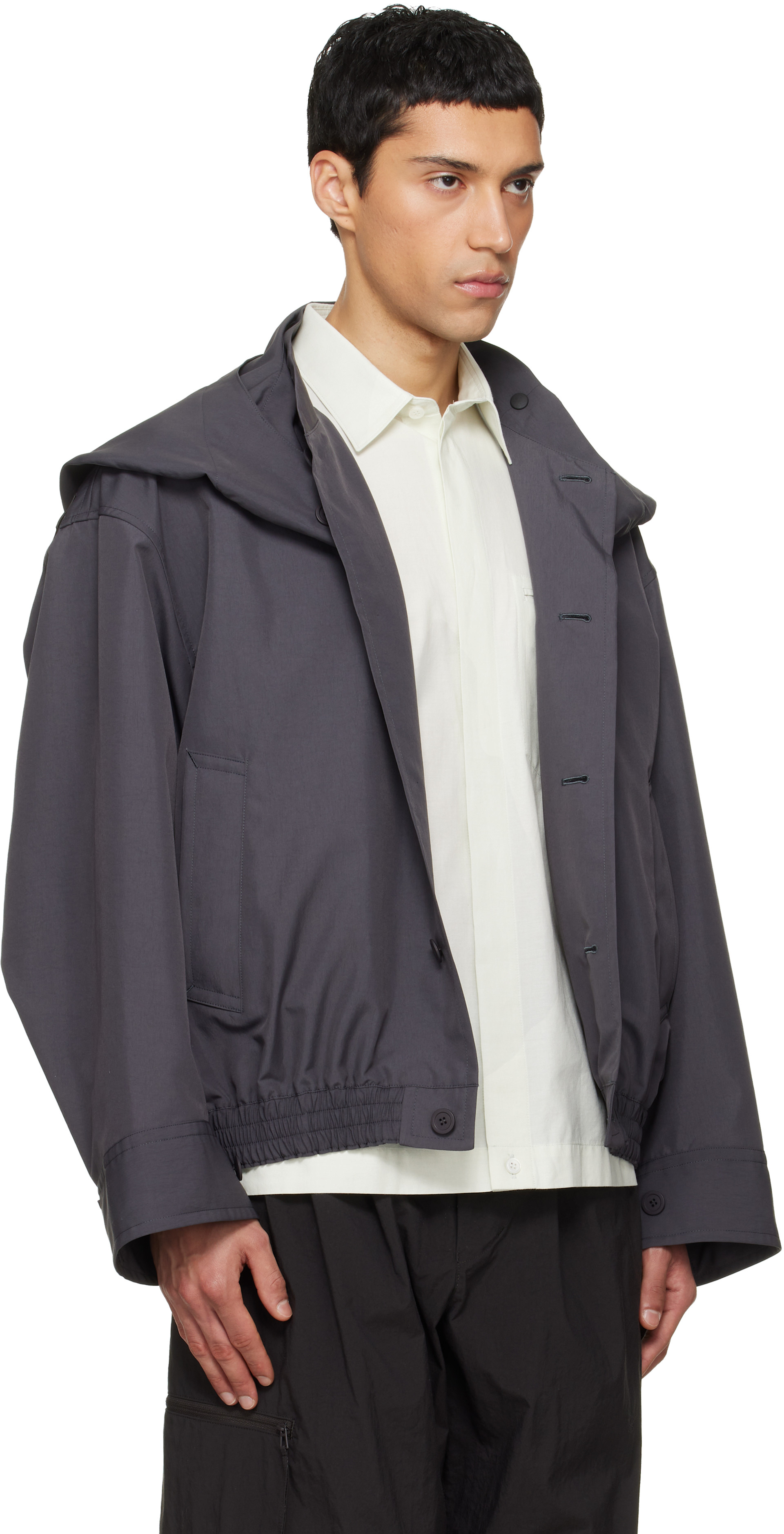 HOMME PLISSÉ ISSEY MIYAKE: Gray Carrier Jacket | SSENSE Netherlands