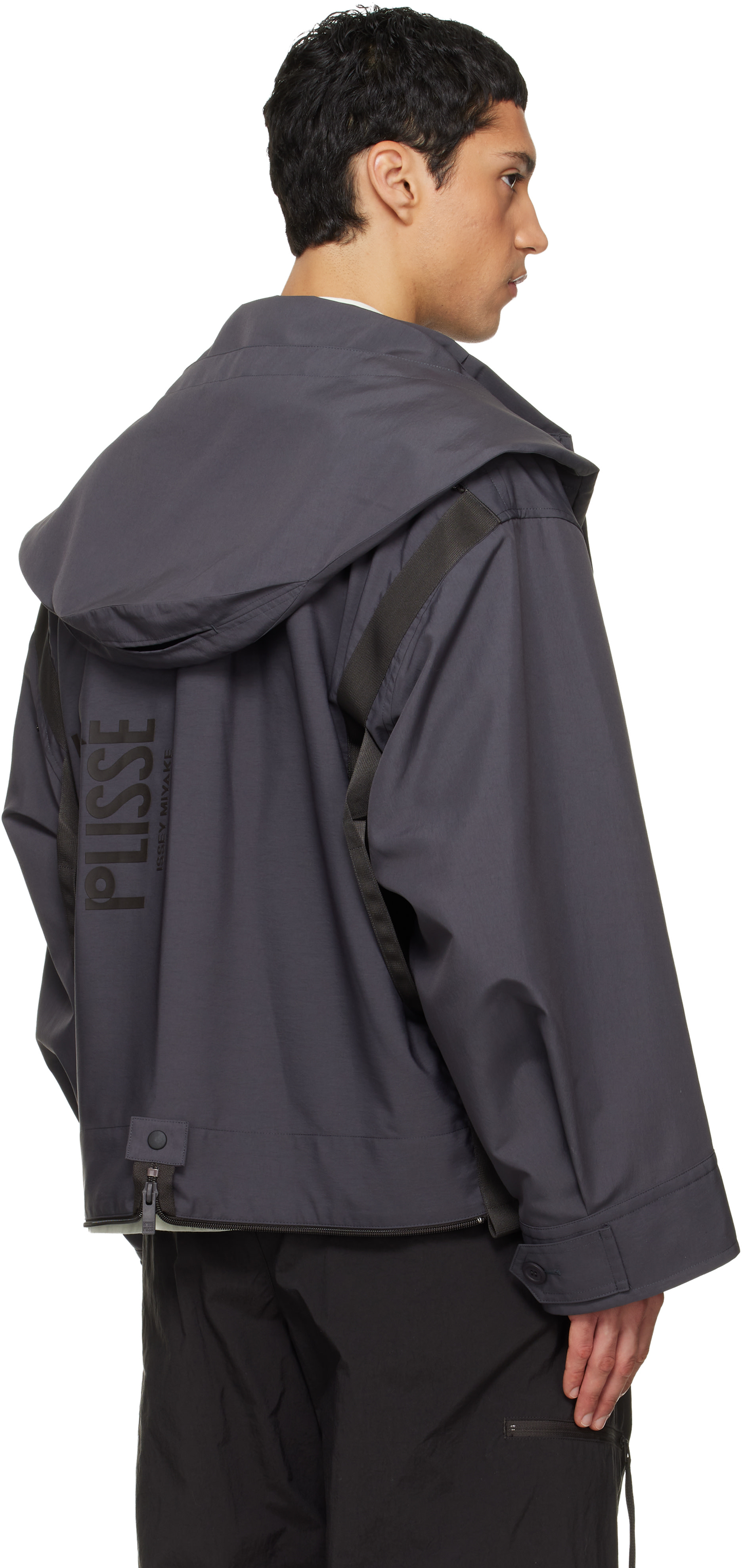 HOMME PLISSÉ ISSEY MIYAKE: Gray Carrier Jacket | SSENSE