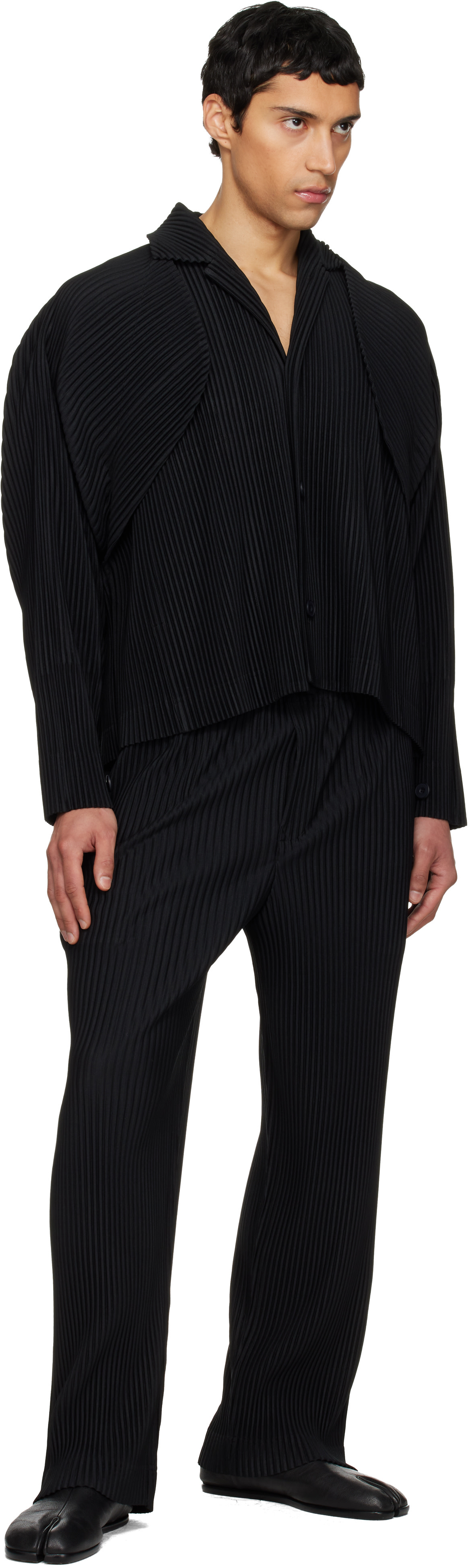 HOMME PLISSÉ ISSEY MIYAKE: Black 'Cover and Fold' Jacket | SSENSE