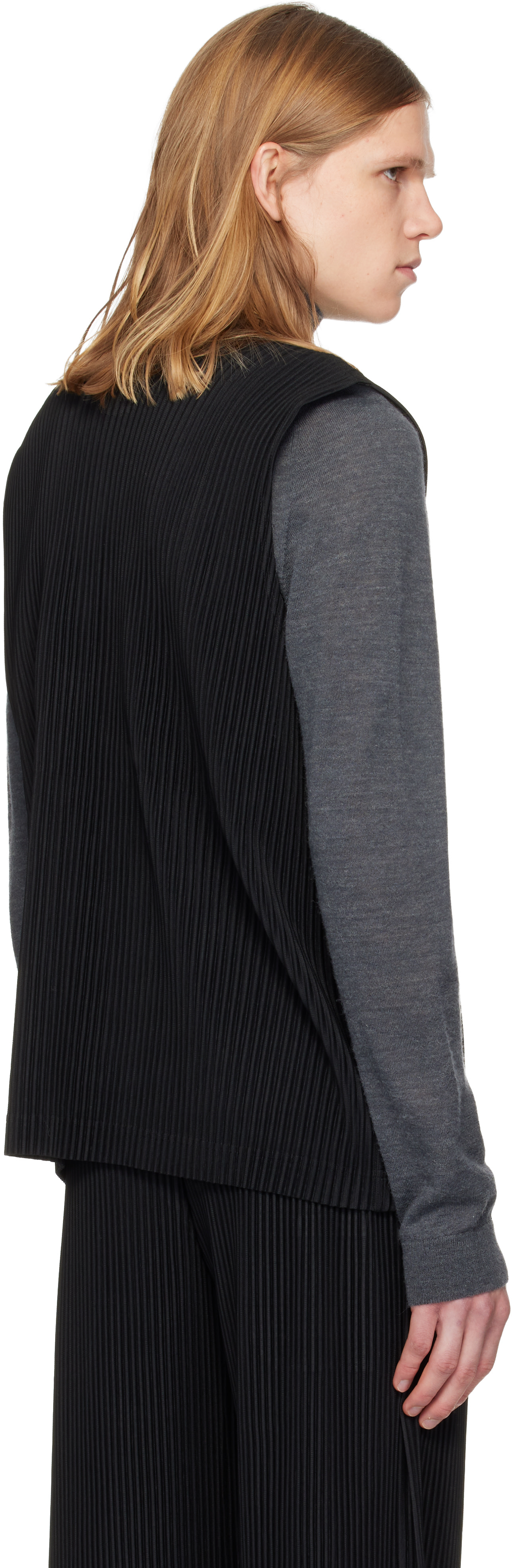 HOMME PLISSÉ ISSEY MIYAKE: Black Quarry Vest | SSENSE