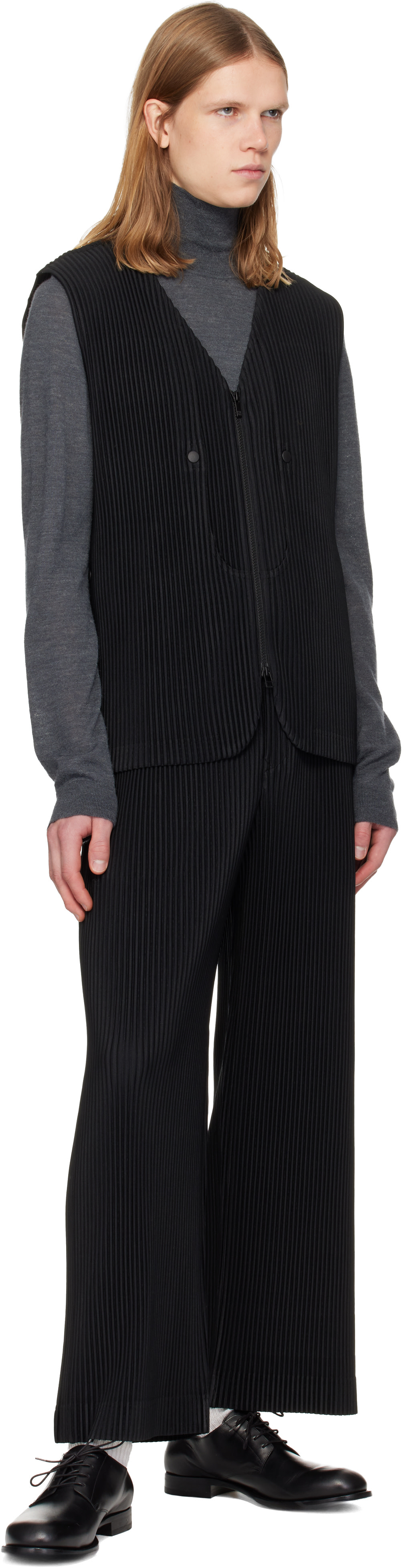 HOMME PLISSÉ ISSEY MIYAKE: Black Quarry Vest | SSENSE