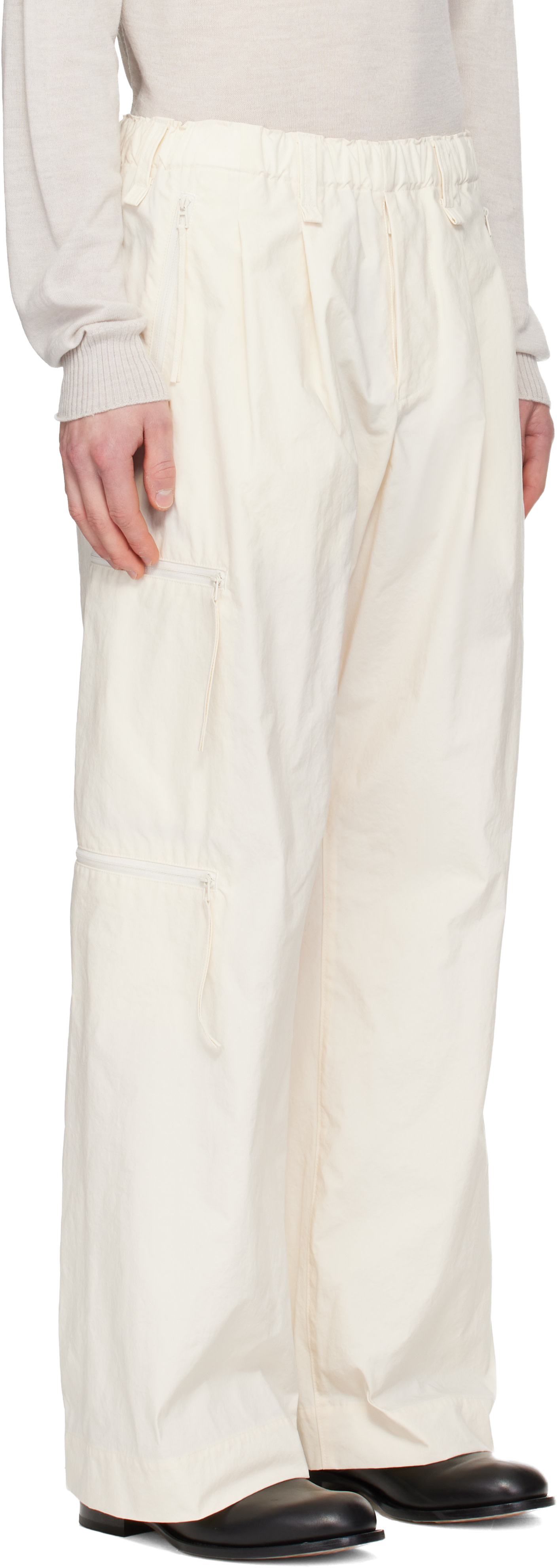 HOMME PLISSÉ ISSEY MIYAKE: Off-White Quarry Trousers | SSENSE