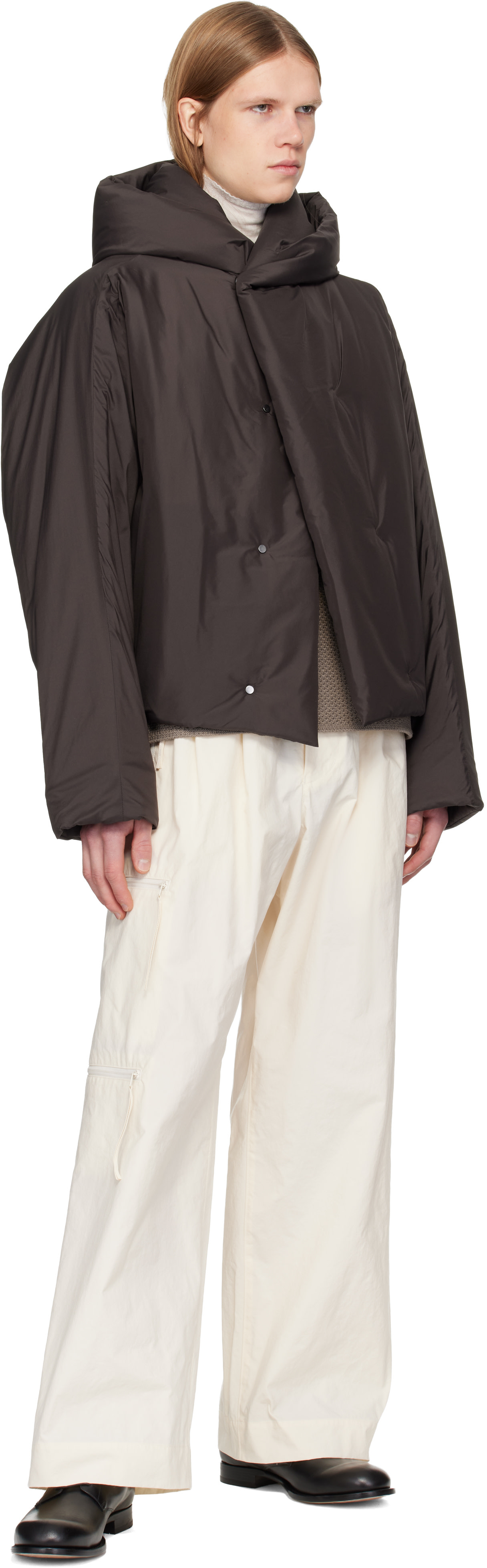 HOMME PLISSÉ ISSEY MIYAKE: Off-White Quarry Trousers | SSENSE