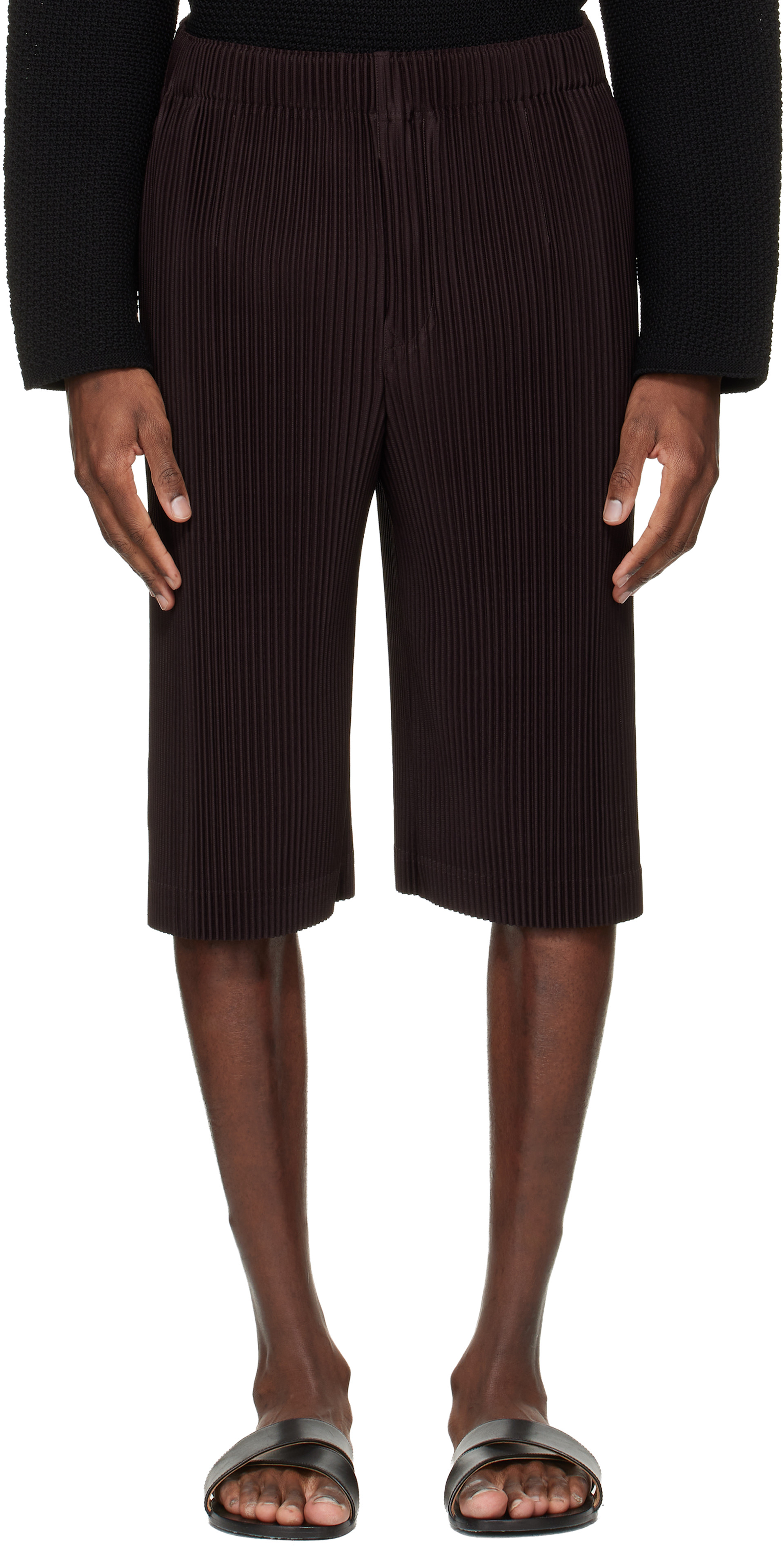 HOMME PLISSÉ ISSEY MIYAKE: Brown Wear Or Wrap Shorts | SSENSE