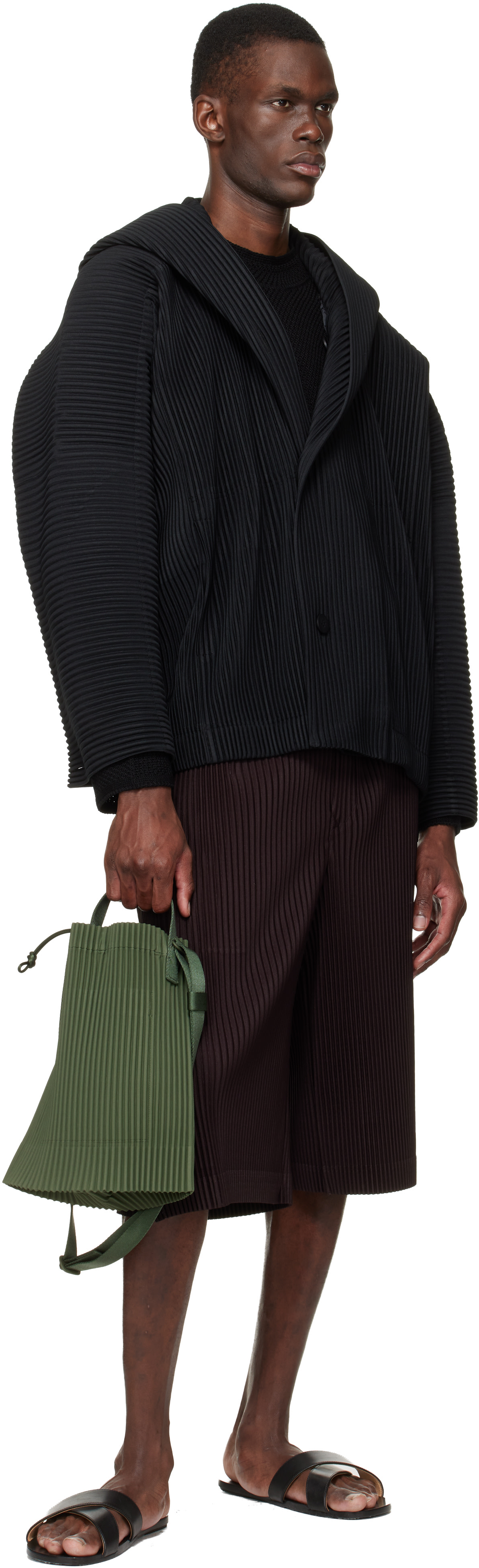 HOMME PLISSÉ ISSEY MIYAKE: Brown Wear Or Wrap Shorts | SSENSE