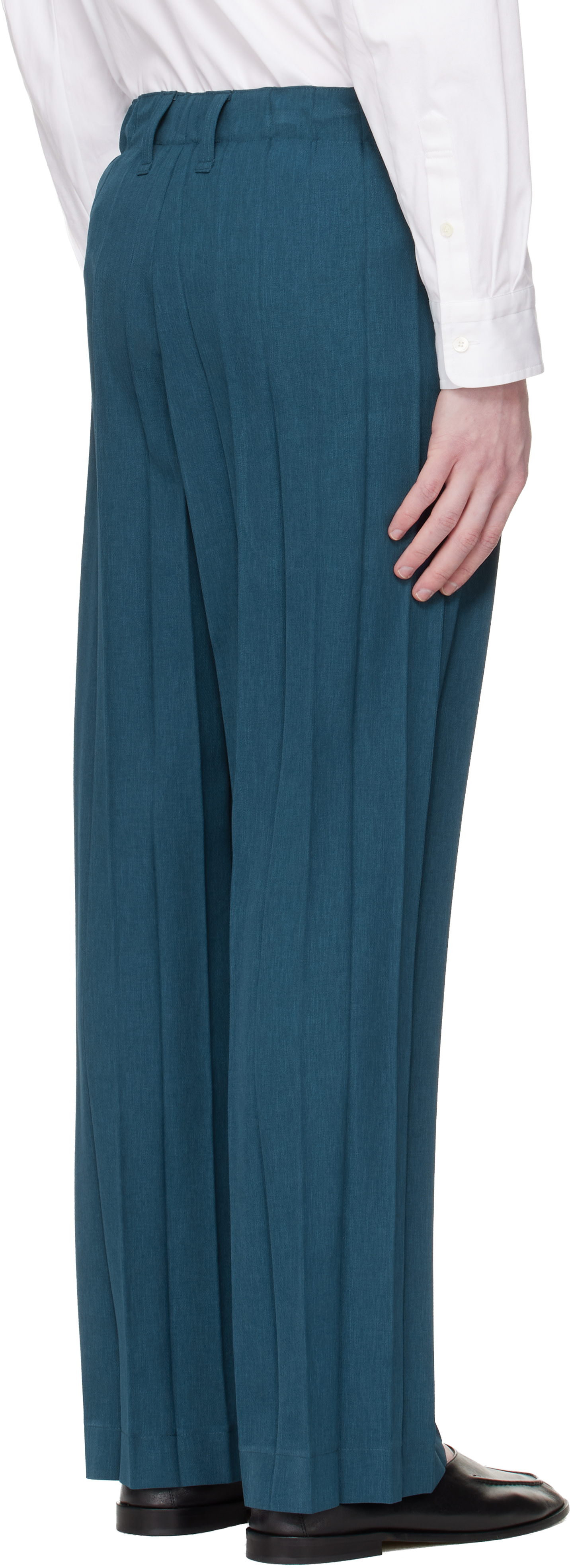 HOMME PLISSÉ ISSEY MIYAKE: Navy Edge Ensemble Trousers | SSENSE