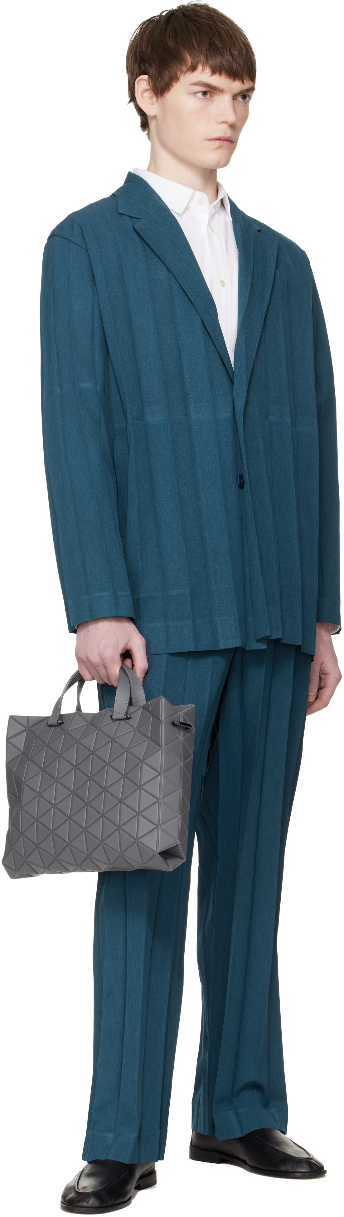 HOMME PLISSÉ ISSEY MIYAKE: Navy Edge Ensemble Trousers | SSENSE