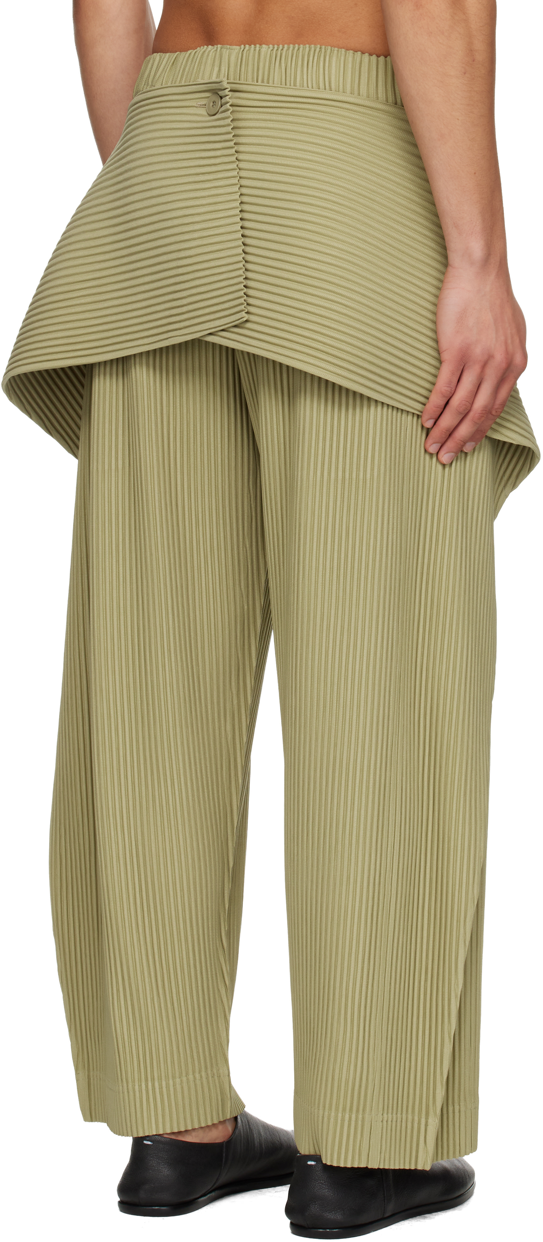 HOMME PLISSÉ ISSEY MIYAKE: Beige Cover And Fold Trousers | SSENSE