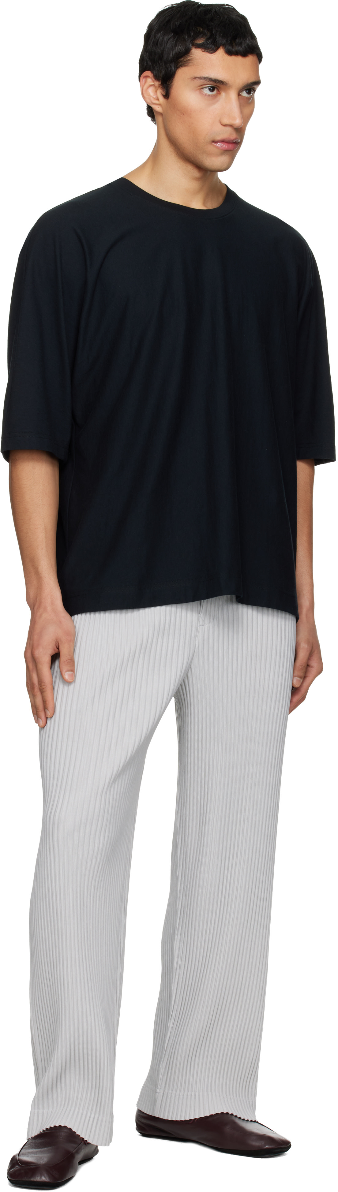 HOMME PLISSÉ ISSEY MIYAKE: Gray Color Pleats 1 Trousers | SSENSE