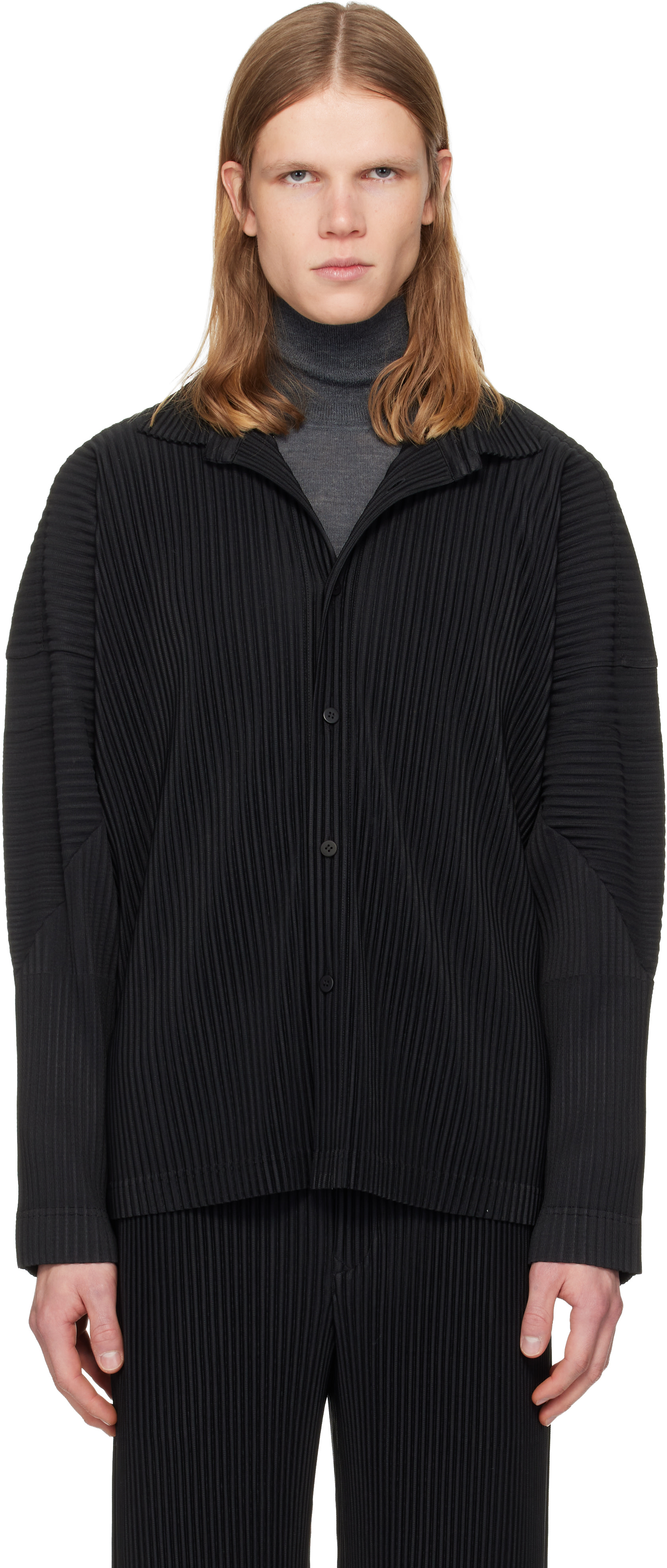 HOMME PLISSÉ ISSEY MIYAKE: Black Monthly Colors October Shirt | SSENSE