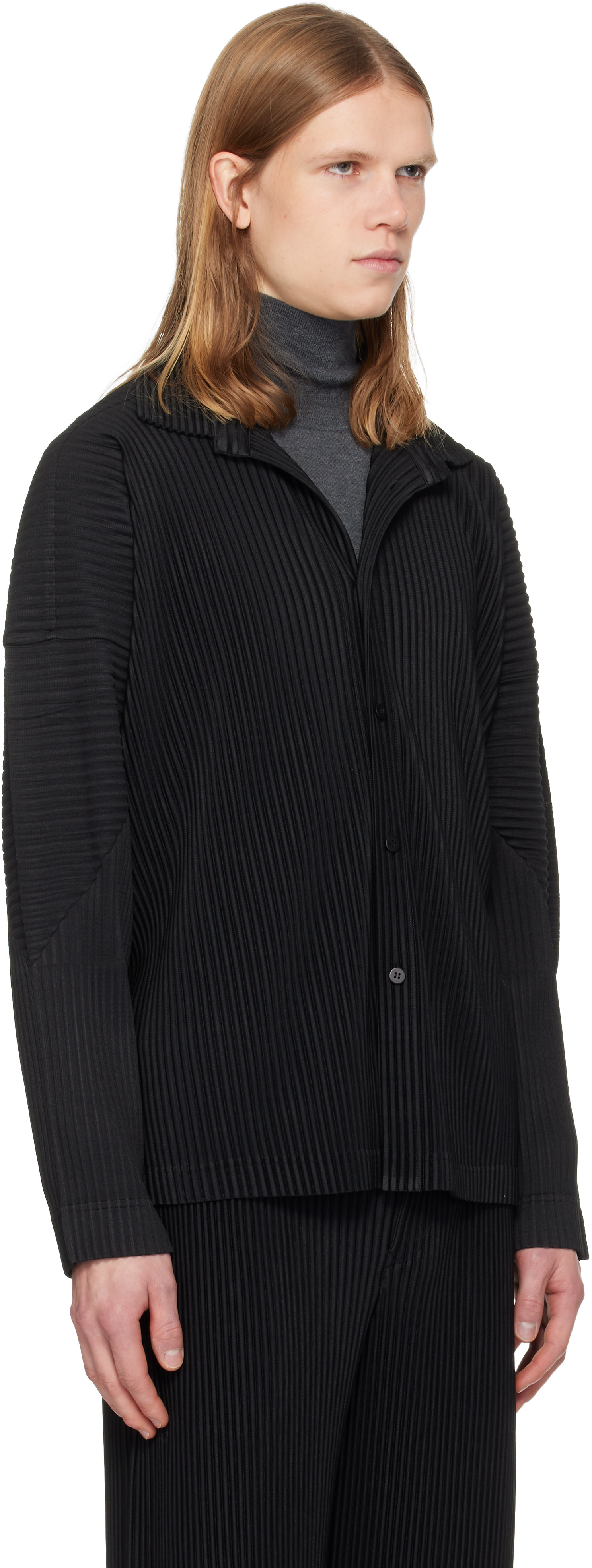 HOMME PLISSÉ ISSEY MIYAKE: Black Monthly Colors October Shirt | SSENSE