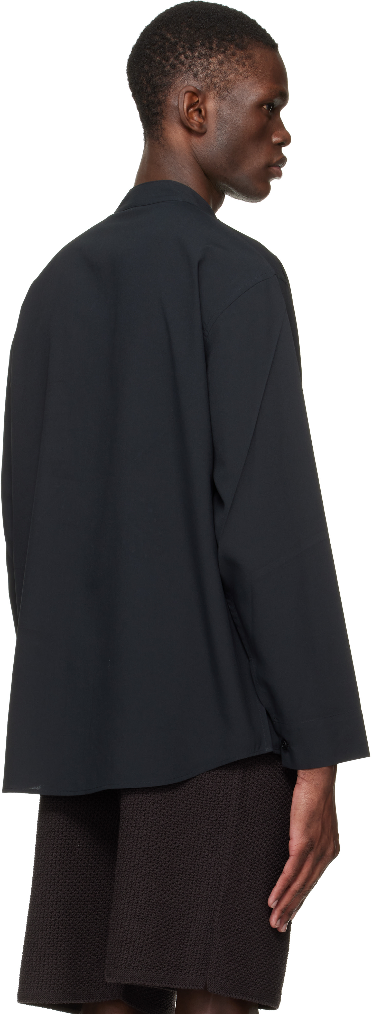 【美品】HOMME PLISSÉ ISSEY MIYAKE ブラックシャツ Black Monthly Color July Shirt by HOMME PLISSÉ ISSEY MIYAKE on Sale