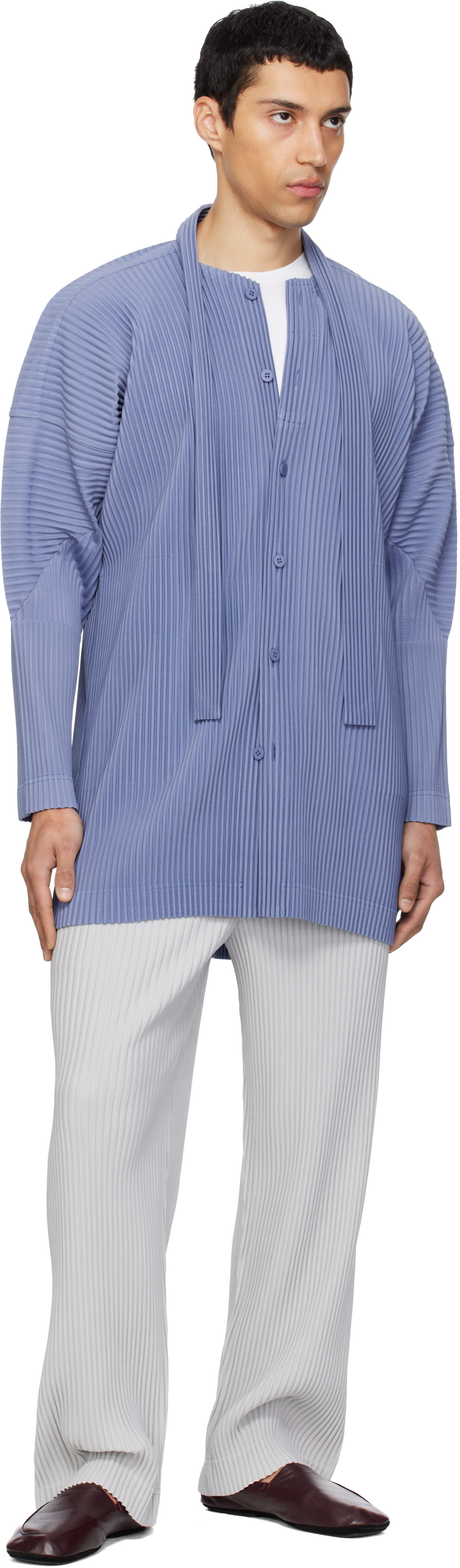 HOMME PLISSÉ ISSEY MIYAKE: Blue Monthly Colors February Shirt | SSENSE
