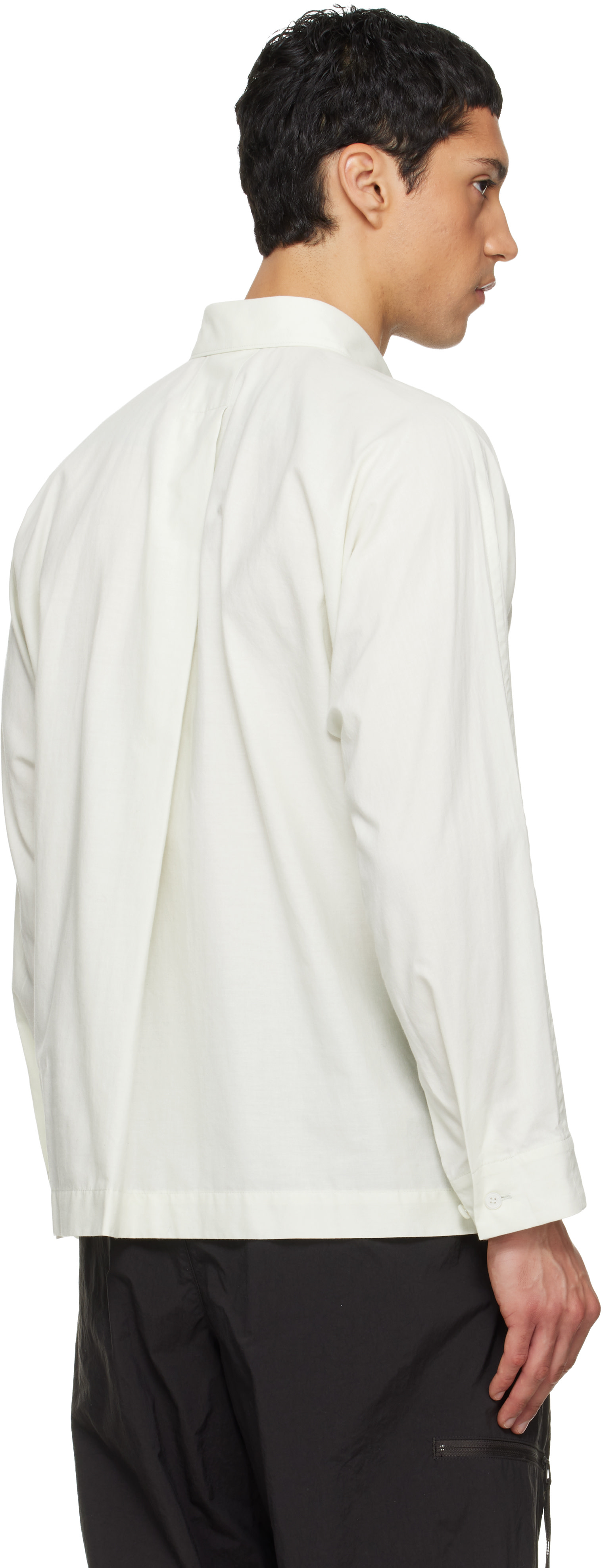HOMME PLISSÉ ISSEY MIYAKE: Green Streamline Shirt | SSENSE