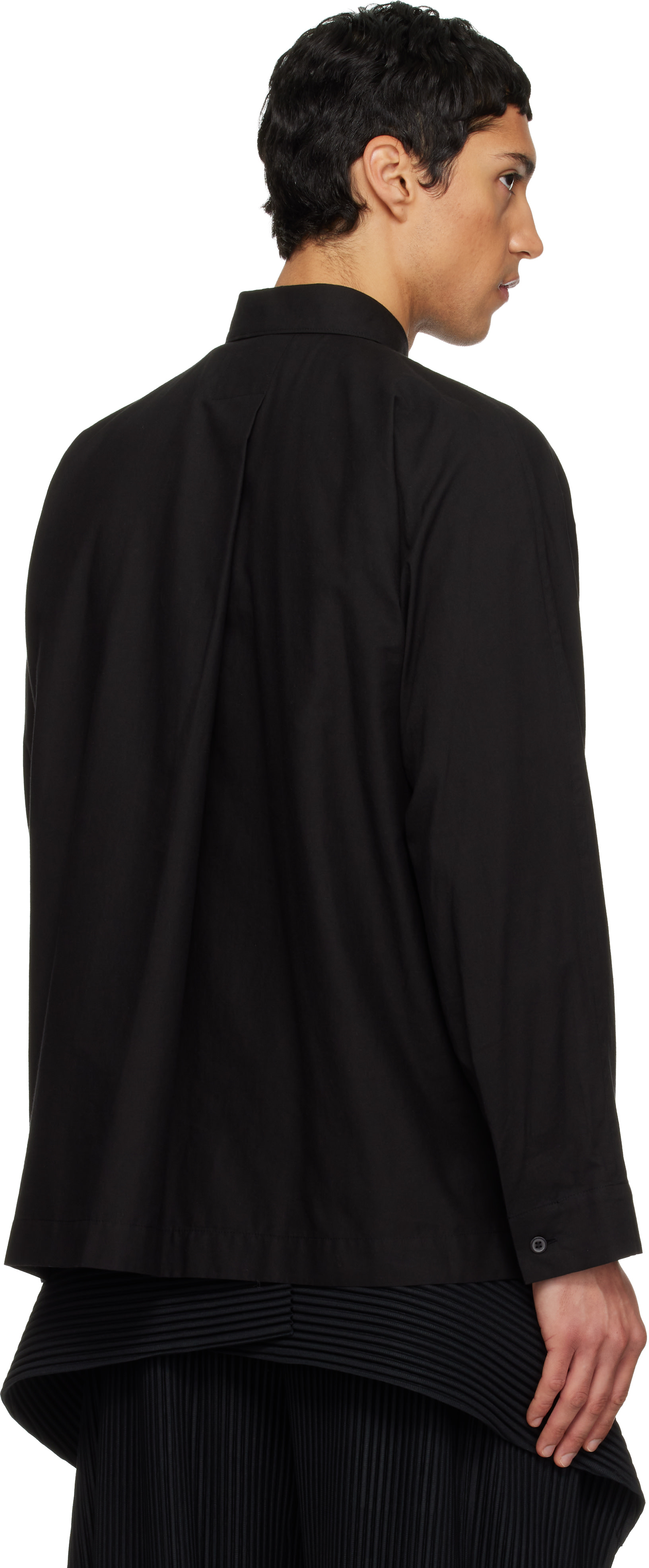HOMME PLISSÉ ISSEY MIYAKE: Black Streamline Shirt | SSENSE