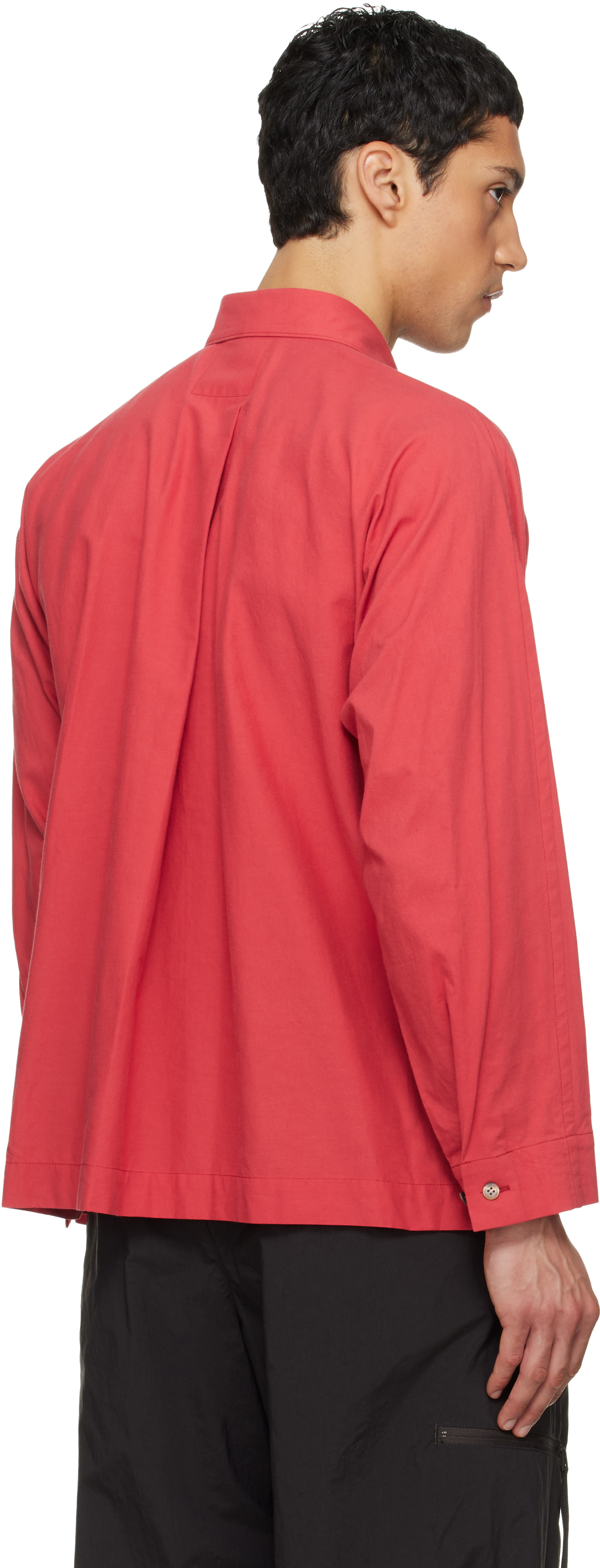 HOMME PLISSÉ ISSEY MIYAKE: Red Streamline Shirt | SSENSE