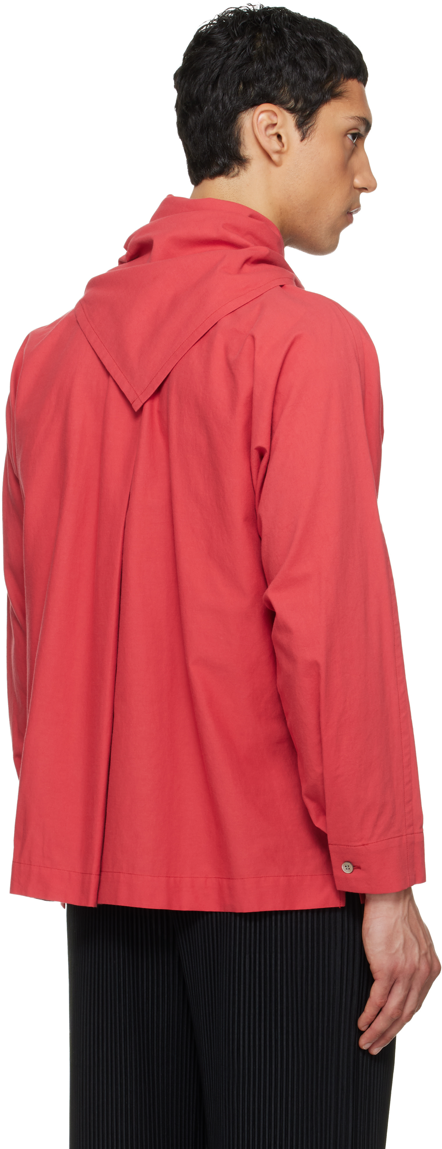 HOMME PLISSÉ ISSEY MIYAKE: Red Streamline Shirt | SSENSE