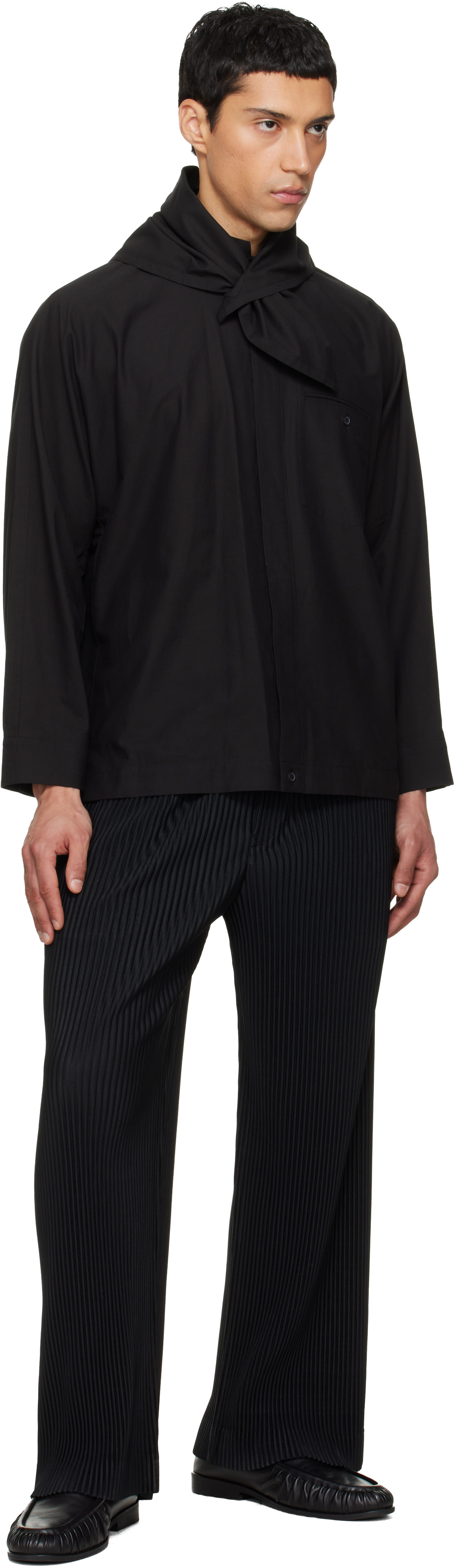 HOMME PLISSÉ ISSEY MIYAKE: Black Streamline Shirt | SSENSE