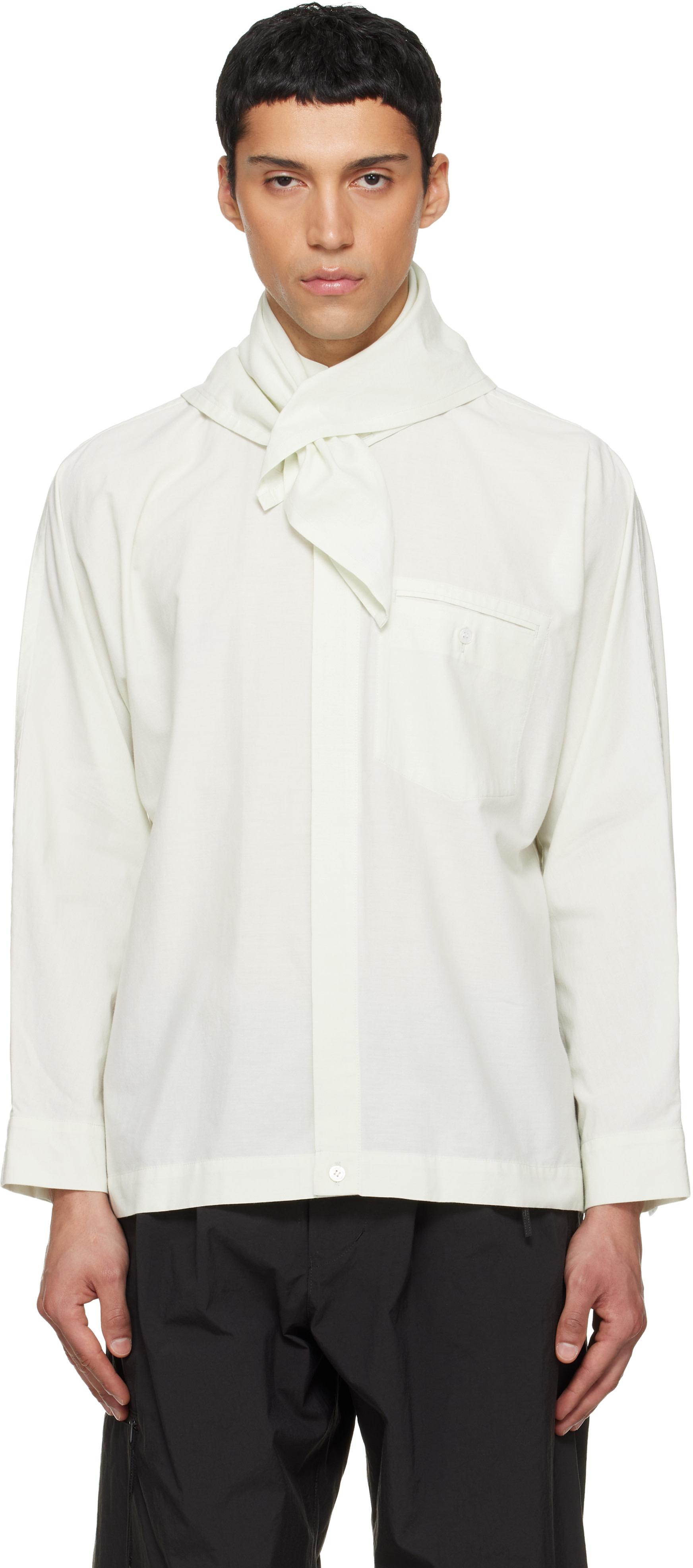 HOMME PLISSÉ ISSEY MIYAKE: Green Streamline Shirt | SSENSE