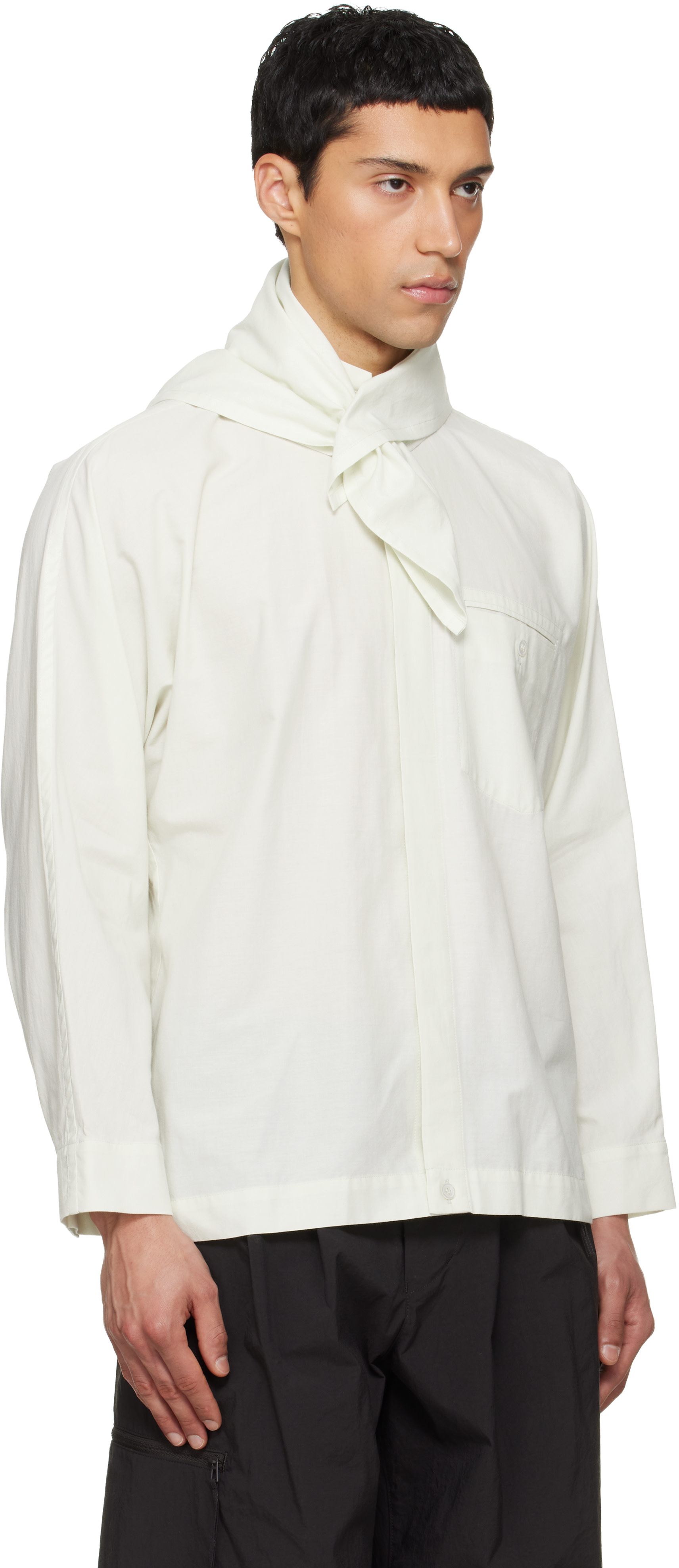 HOMME PLISSÉ ISSEY MIYAKE: Green Streamline Shirt | SSENSE