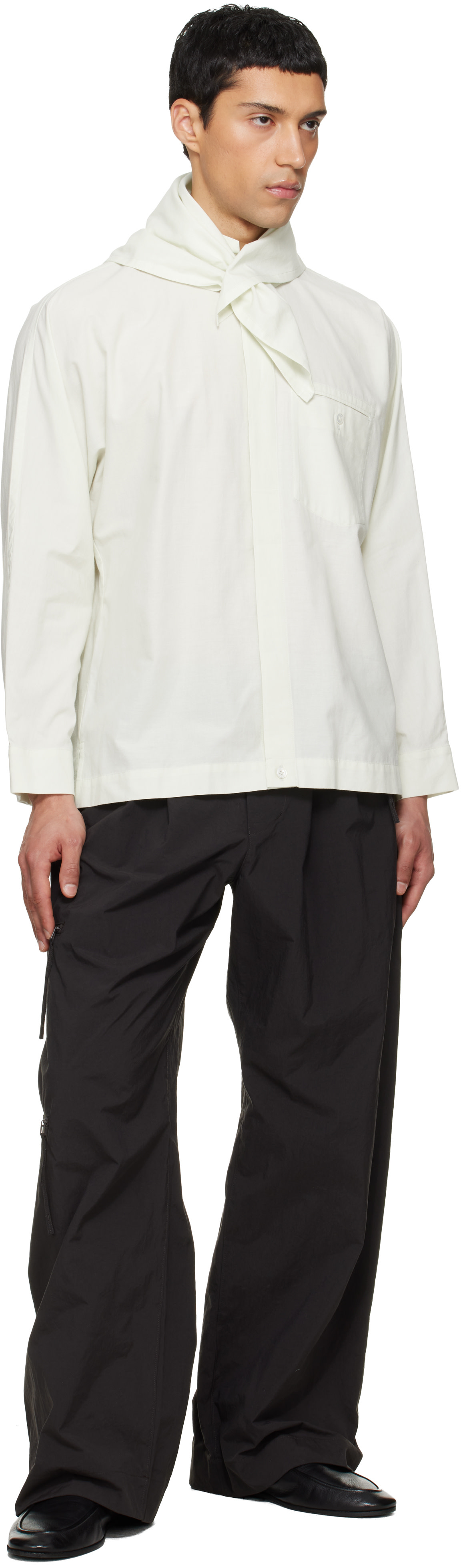 HOMME PLISSÉ ISSEY MIYAKE: Green Streamline Shirt | SSENSE