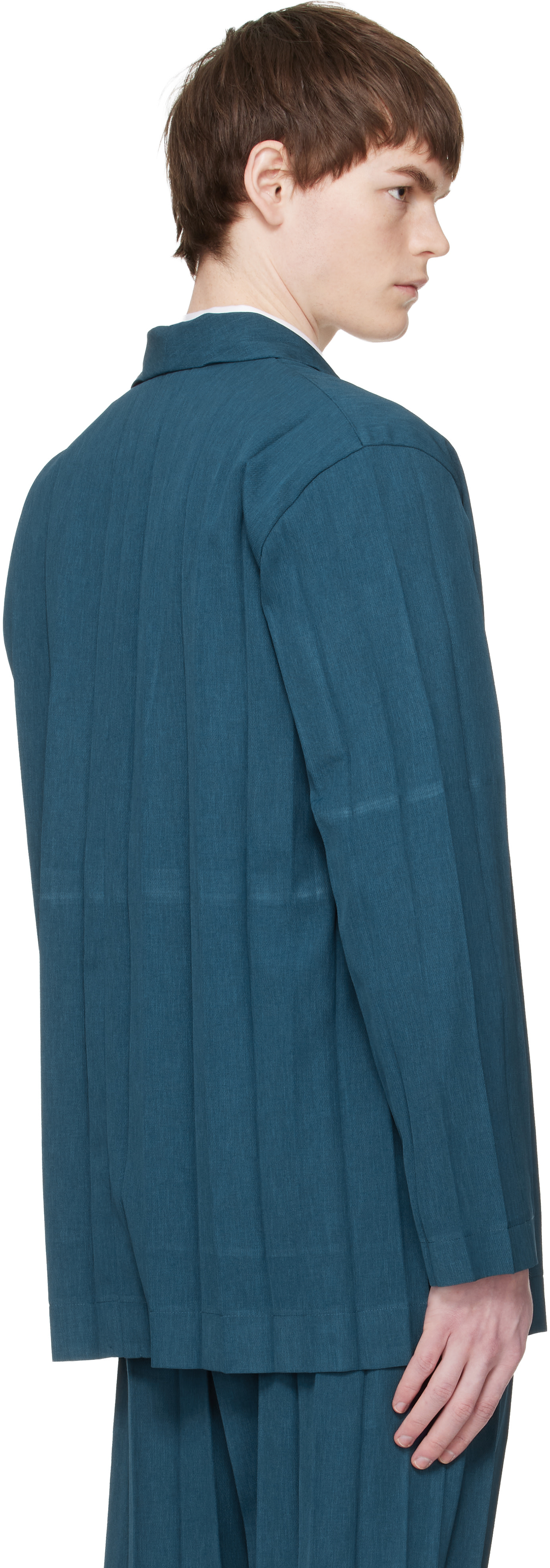 HOMME PLISSÉ ISSEY MIYAKE: Navy Edge Ensemble Blazer | SSENSE