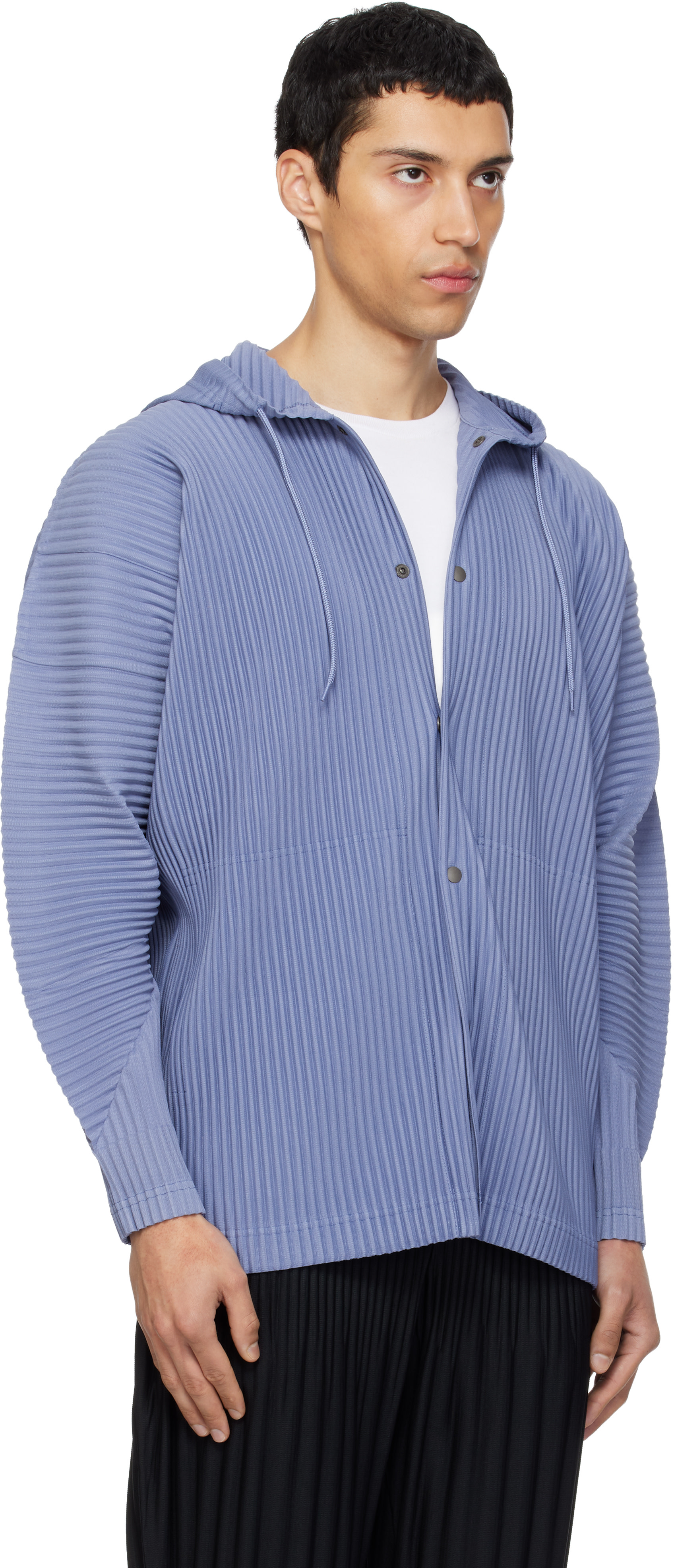 HOMME PLISSÉ ISSEY MIYAKE: Blue Monthly Colors February Hoodie