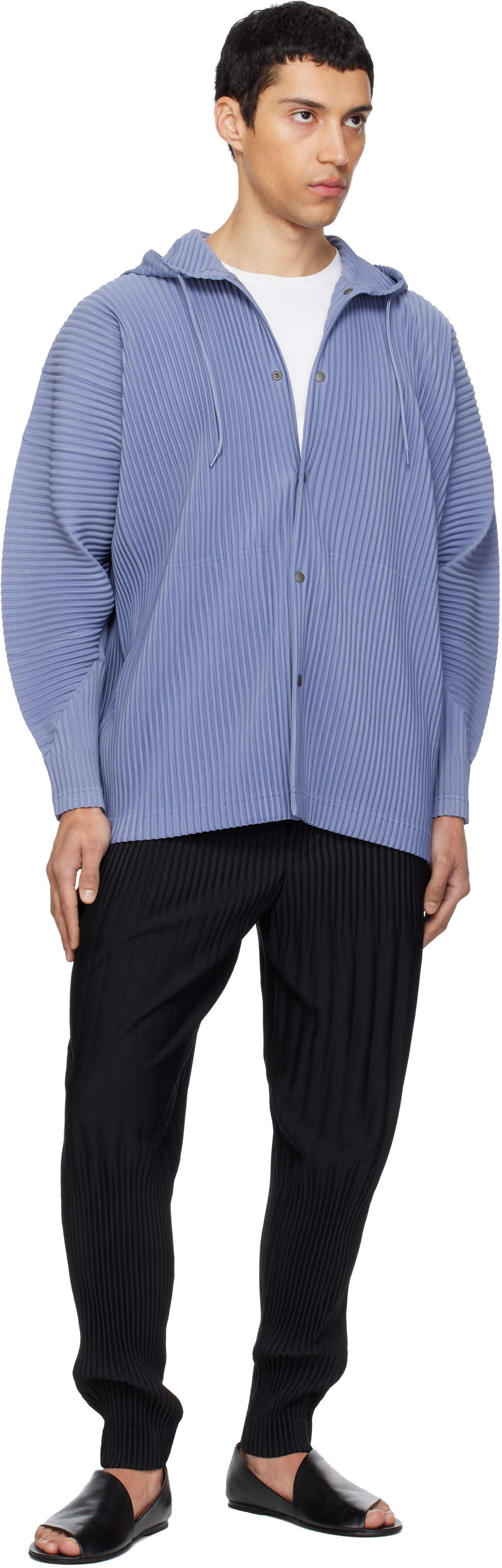 HOMME PLISSÉ ISSEY MIYAKE: Blue Monthly Colors February Hoodie