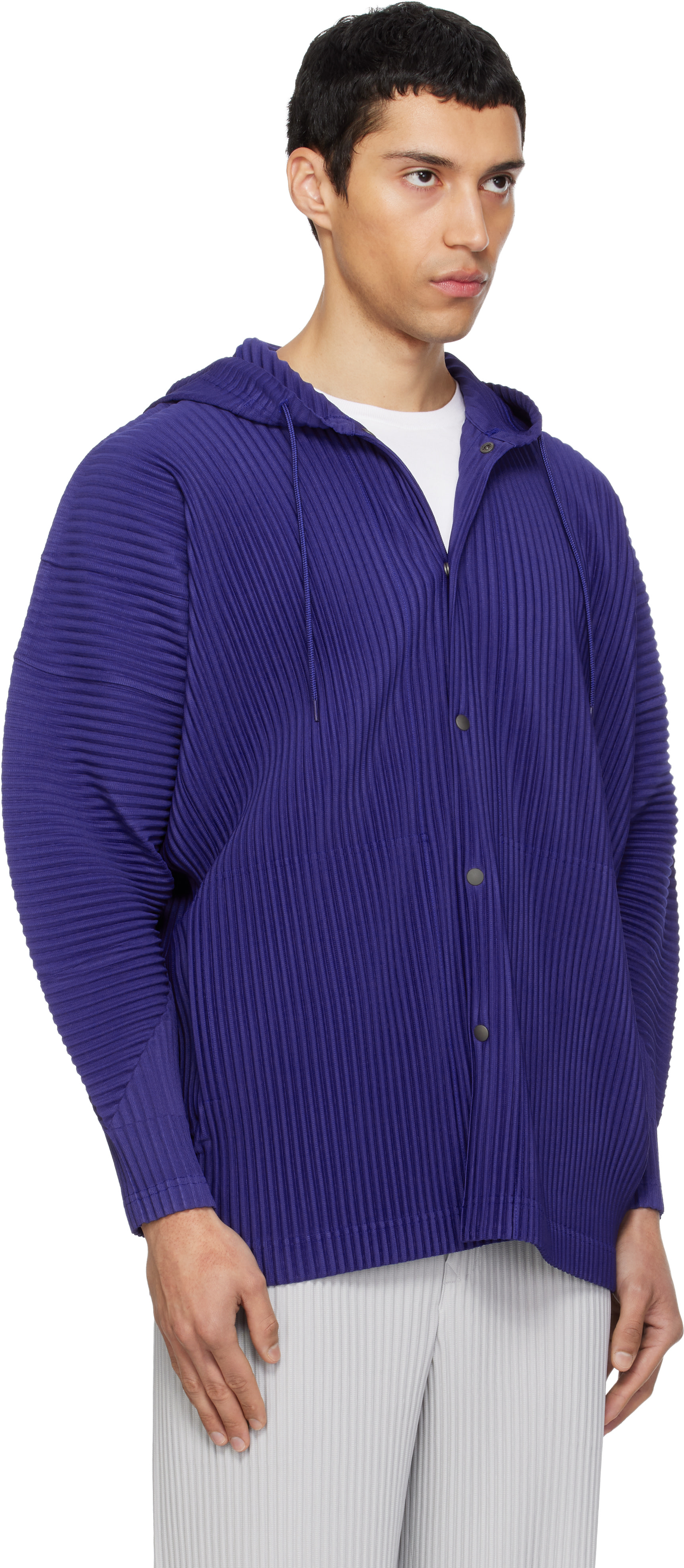 HOMME PLISSÉ ISSEY MIYAKE: Navy Monthly Colors February Hoodie