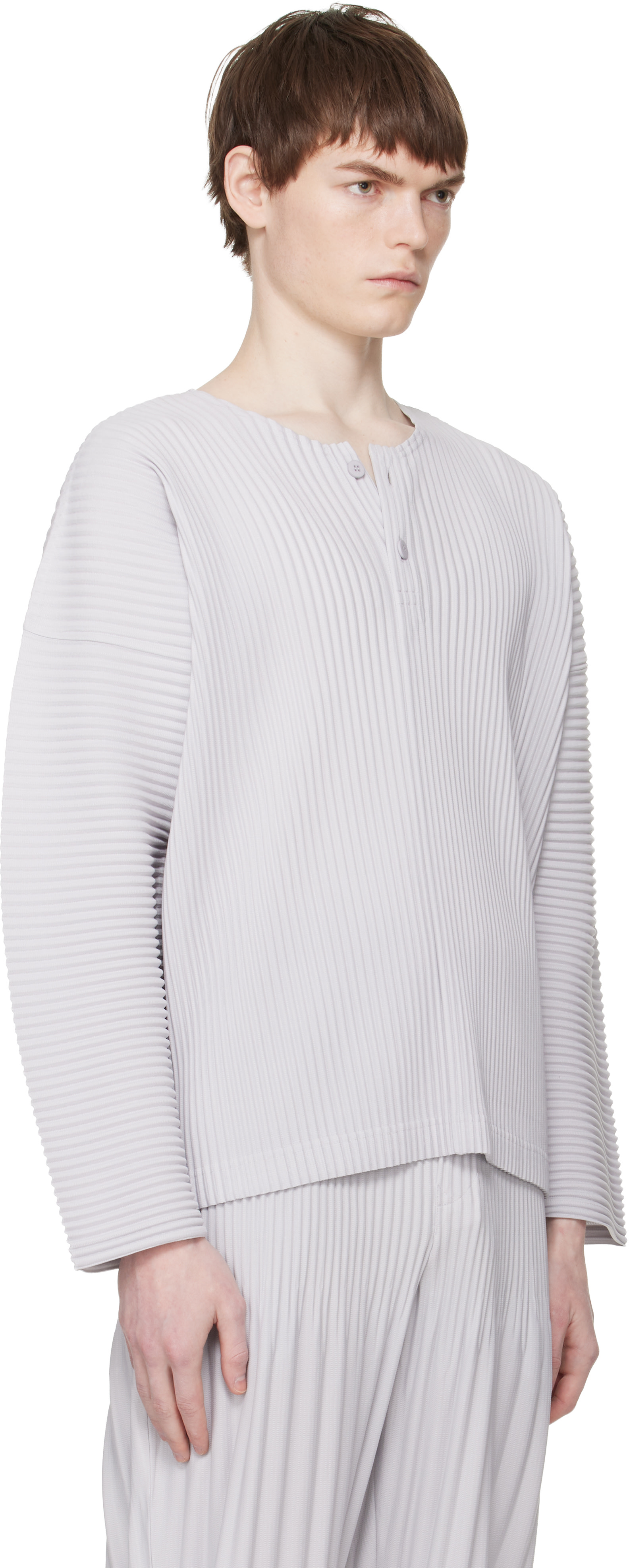 HOMME PLISSÉ ISSEY MIYAKE: Gray Monthly Colors February Henley