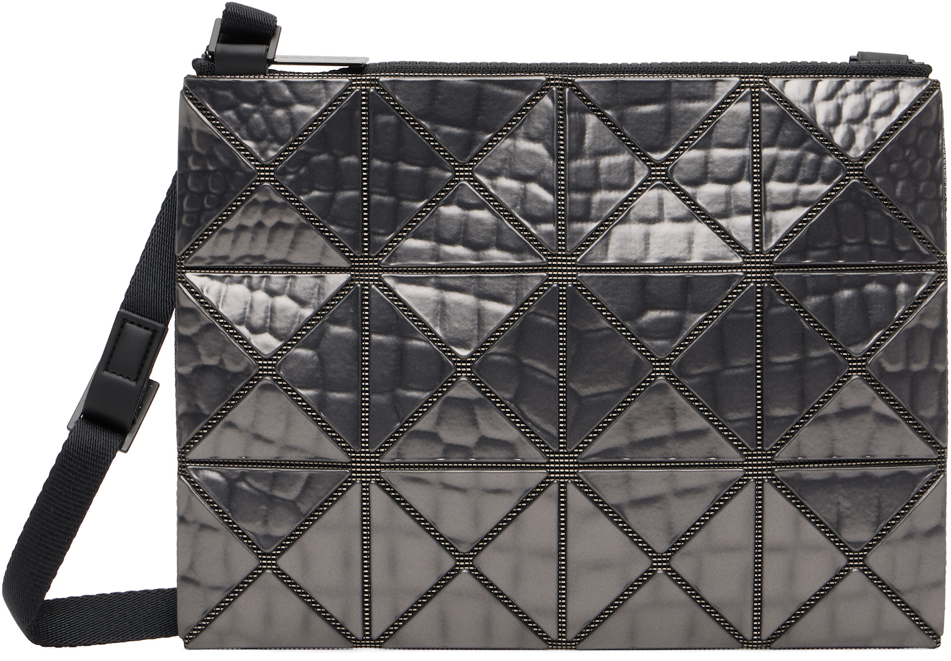 BAO BAO ISSEY MIYAKE: Gunmetal Meta Kaiju Crossbody Bag | SSENSE