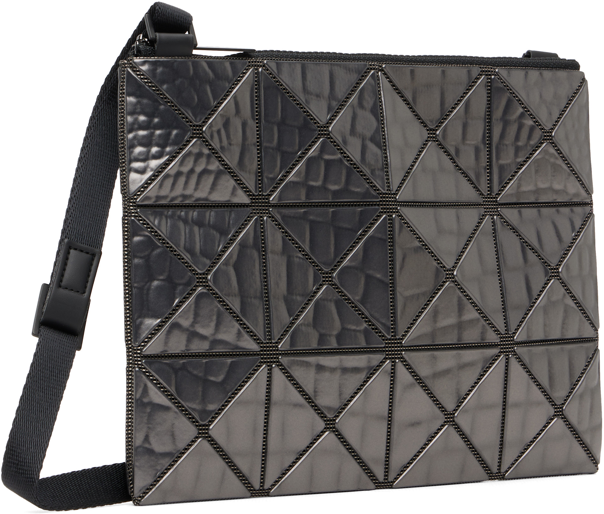 BAO BAO ISSEY MIYAKE: Gunmetal Meta Kaiju Crossbody Bag | SSENSE