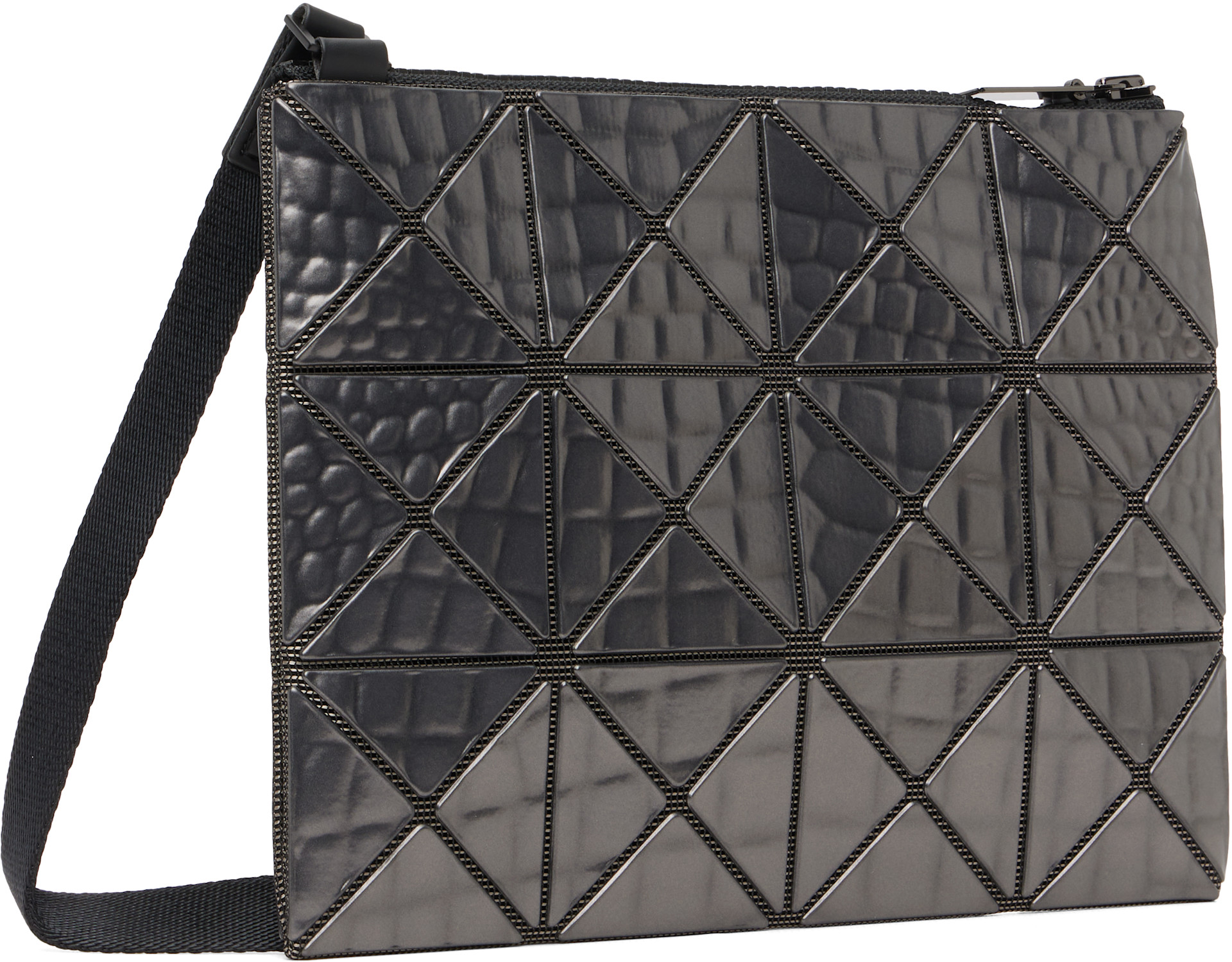 BAO BAO ISSEY MIYAKE: Gunmetal Meta Kaiju Crossbody Bag | SSENSE