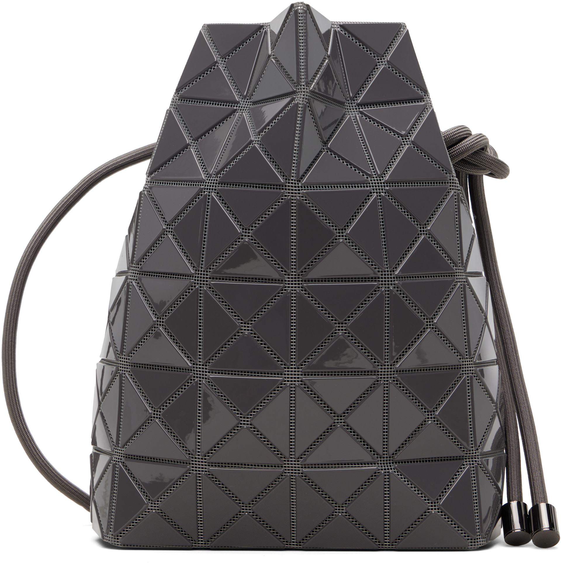 BAO BAO ISSEY MIYAKE グレーポーチ BAO BAO ISSEY MIYAKE: Gray Wring One-Tone Bag | SSENSE