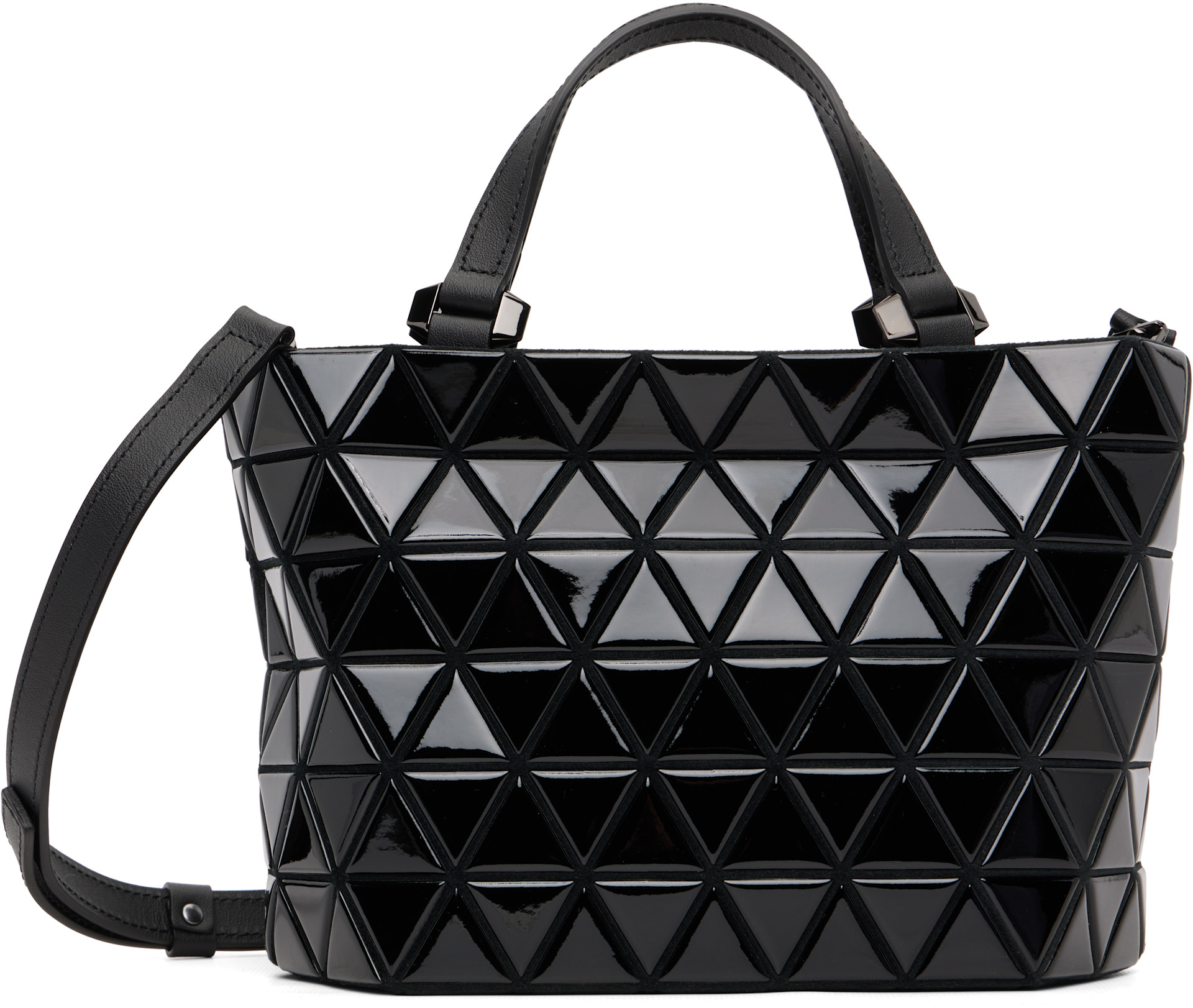 【極美品】BAO BAO ISSEY MIYAKE メッセンジャーバッグ BAO BAO ISSEY MIYAKE: Black Crystal Gloss Bag | SSENSE