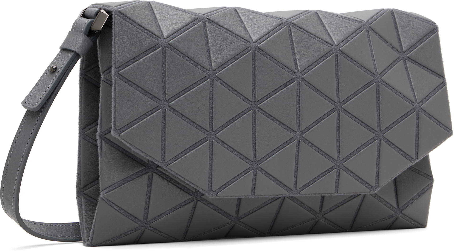 BAO BAO ISSEY MIYAKE: Gray Matte Tonneau Bag | SSENSE