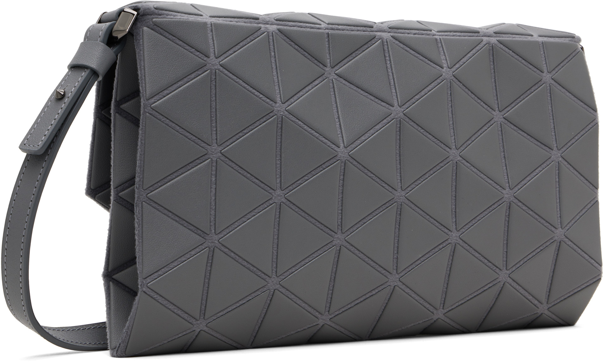 BAO BAO ISSEY MIYAKE: Gray Matte Tonneau Bag | SSENSE