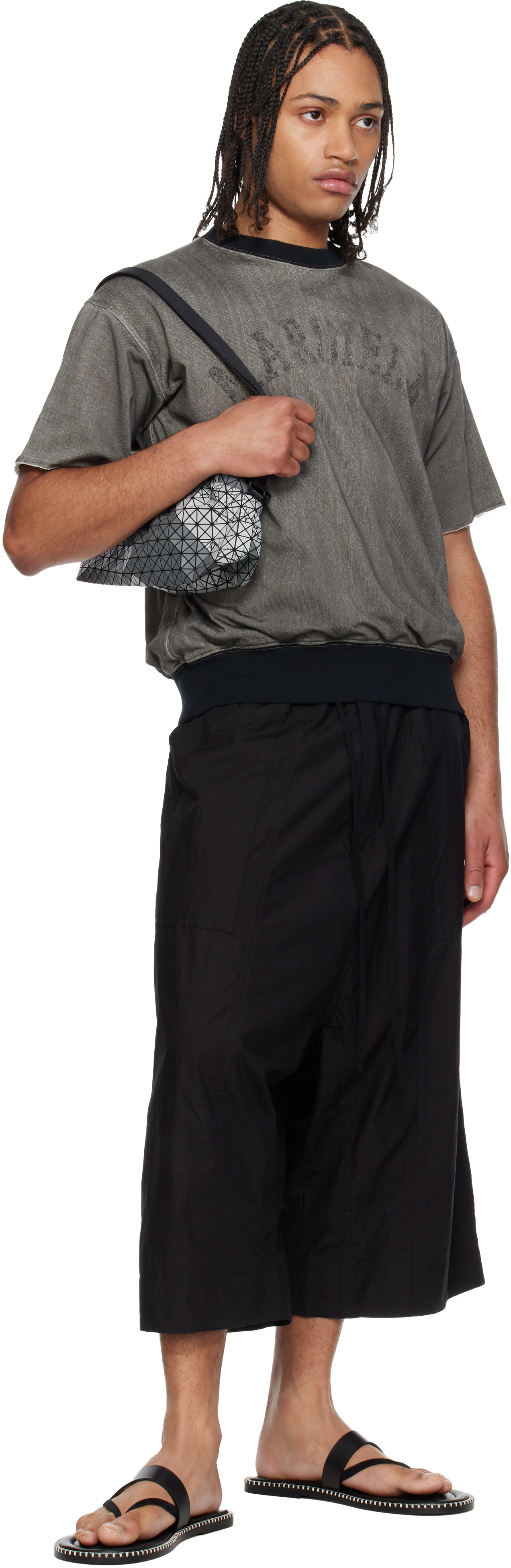 BAO BAO ISSEY MIYAKE: Gray Autobahn Saddle Bag | SSENSE