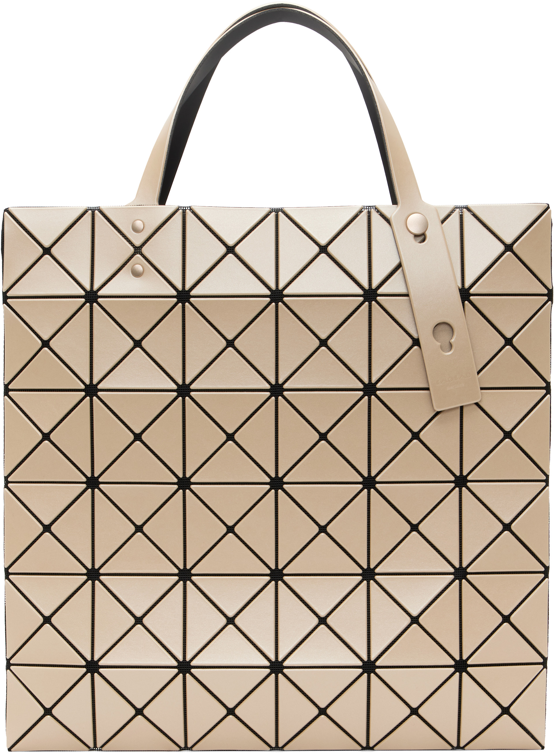 BAO BAO ISSEY MIYAKE: Beige Lucent Metallic Tote | SSENSE