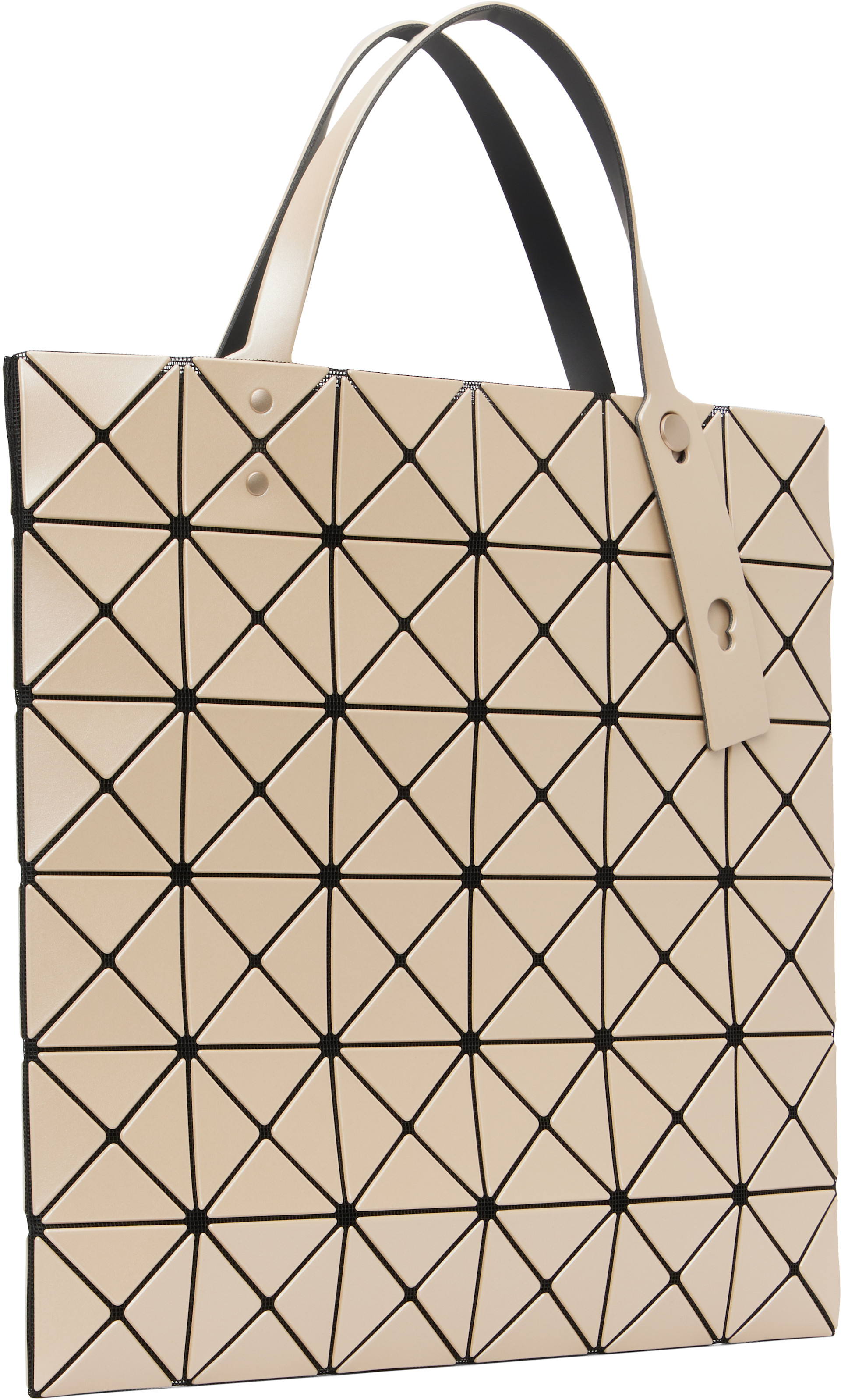 BAO BAO ISSEY MIYAKE: Beige Lucent Metallic Tote | SSENSE
