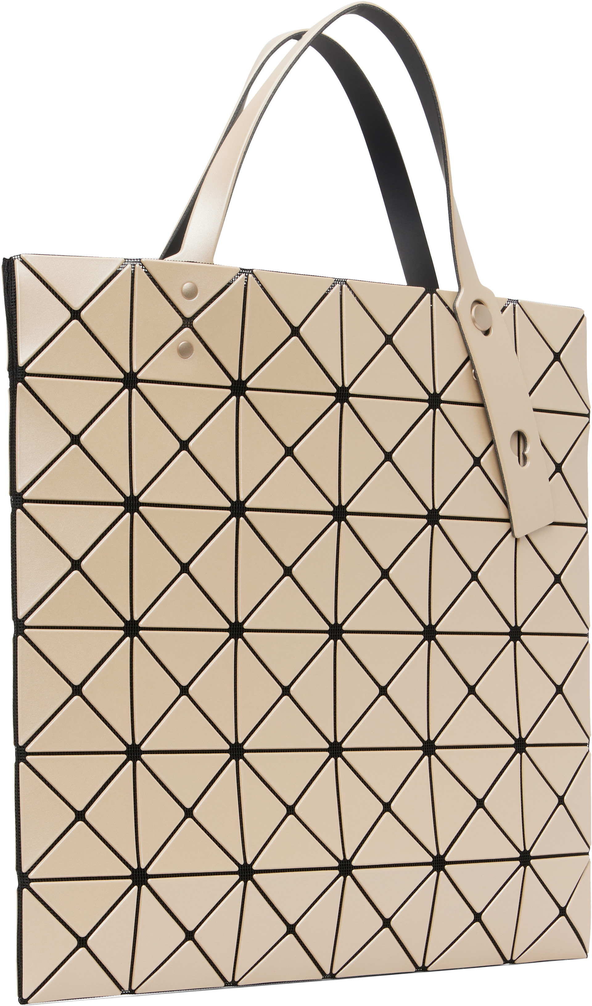 BAO BAO ISSEY MIYAKE: Beige Lucent Metallic Tote | SSENSE