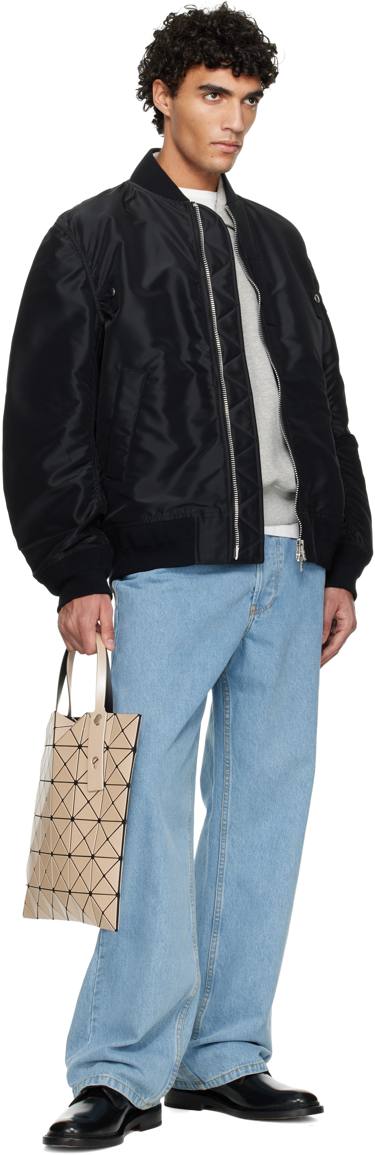 BAO BAO ISSEY MIYAKE: Beige Lucent Metallic Tote | SSENSE