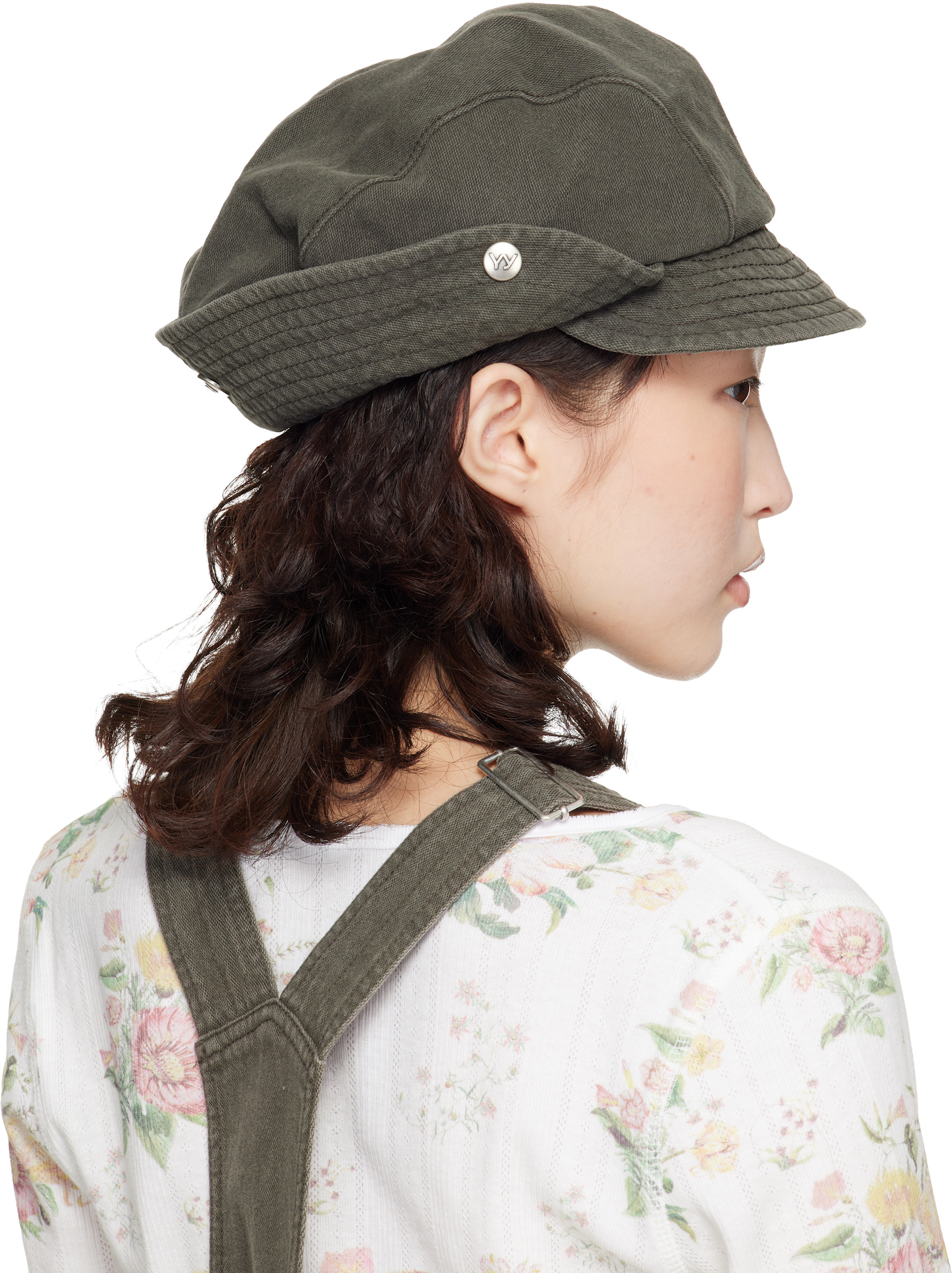OPEN YY BUCKET BERET カーキ OPEN YY: Khaki Bucket Beret Cap | SSENSE
