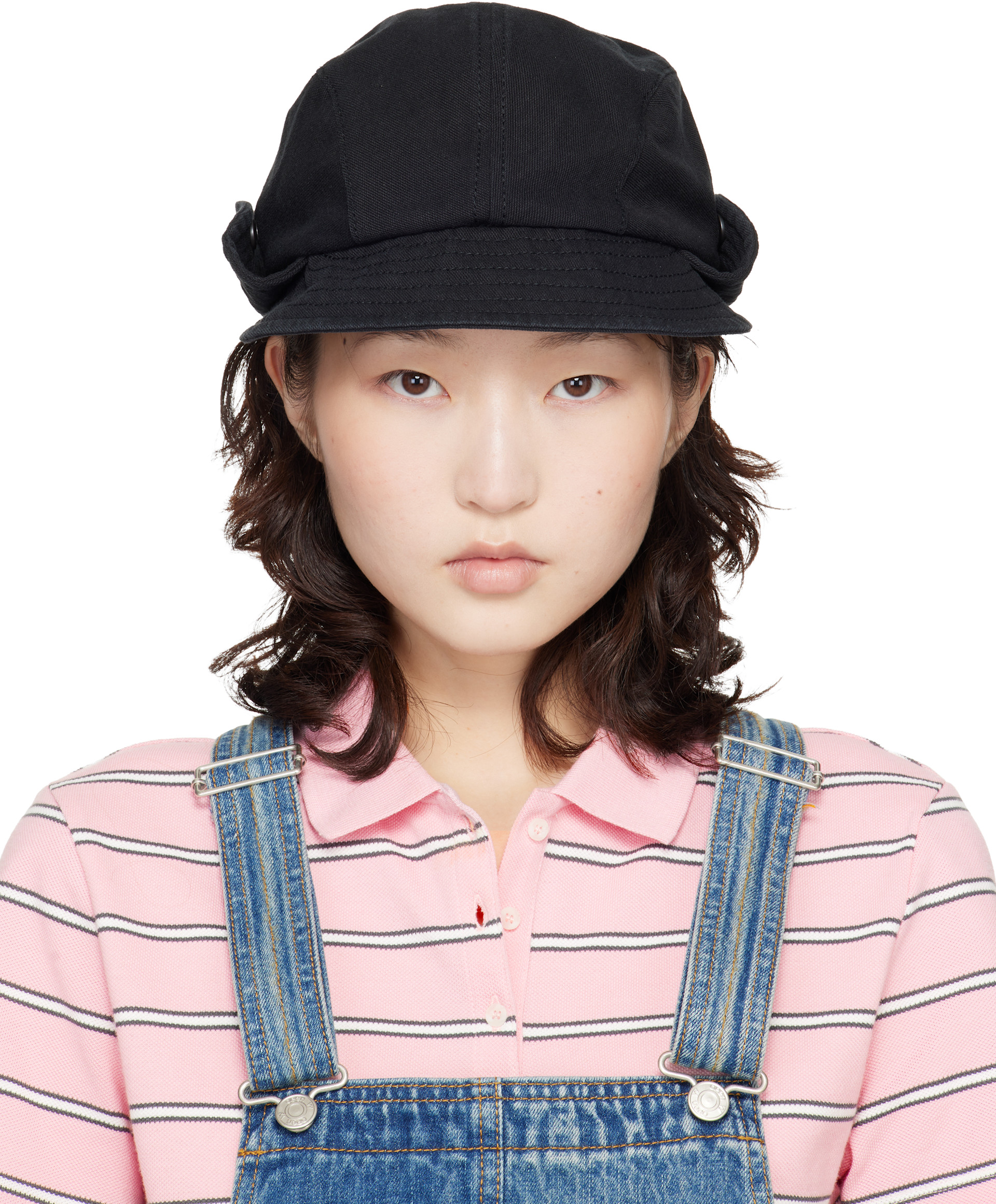 OPEN YY BUCKET BERET キャスケット OPEN YY: Black Bucket Beret Cap | SSENSE Singapore