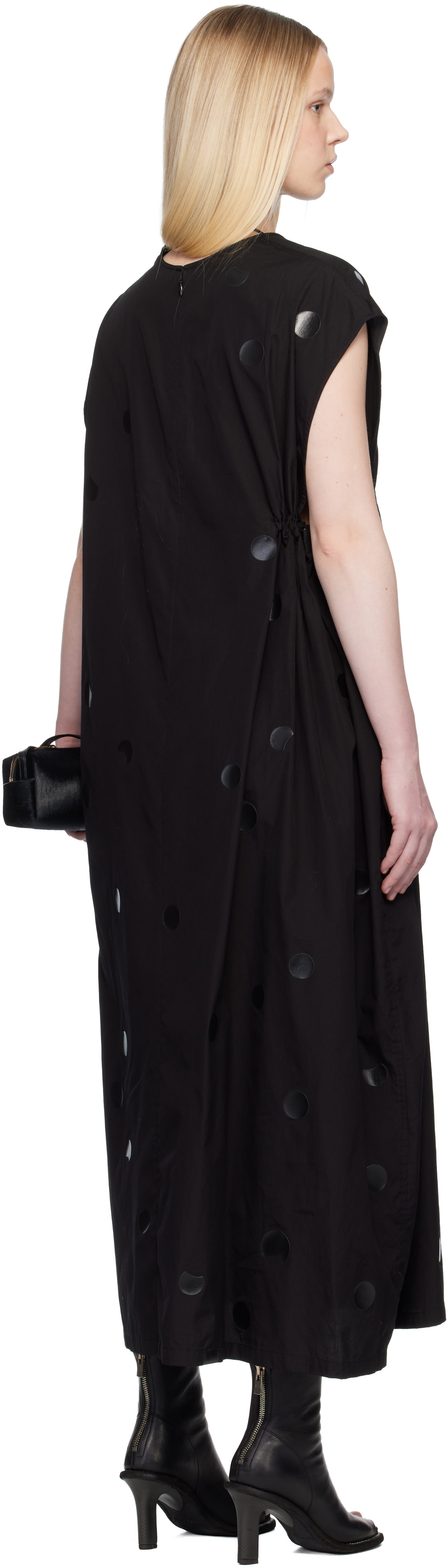 Y's - Robe longue noire à fronces