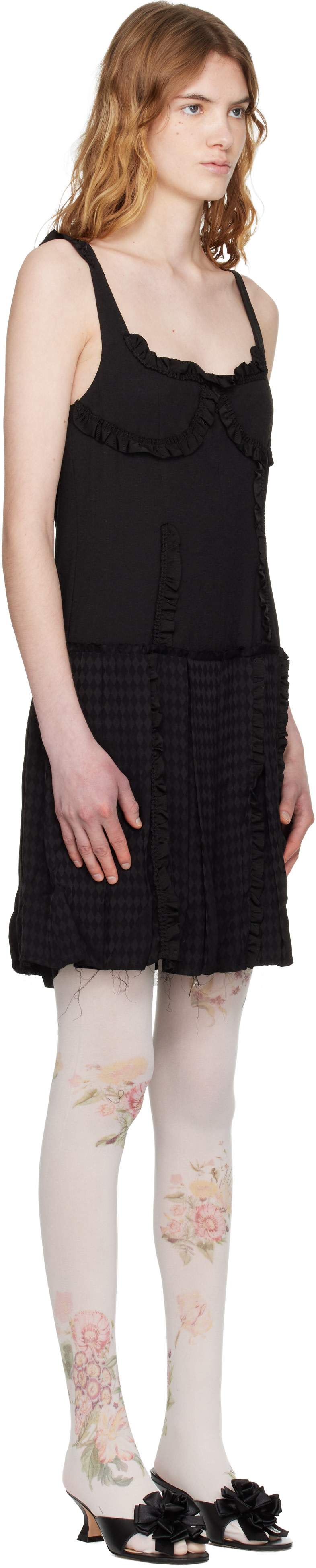 OPEN YY - Robe midi noire à plis