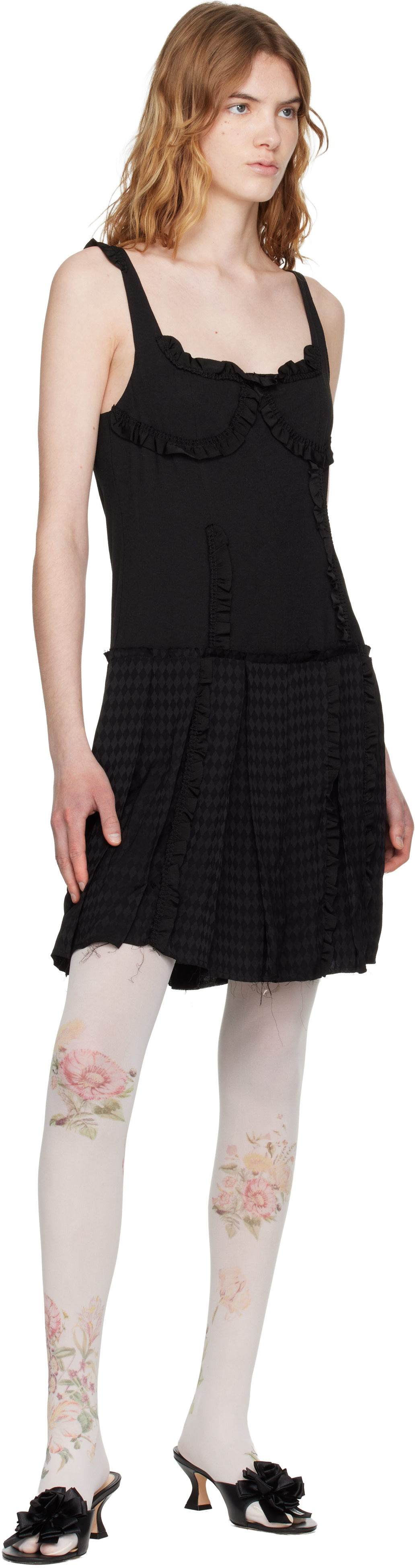 OPEN YY - Robe midi noire à plis