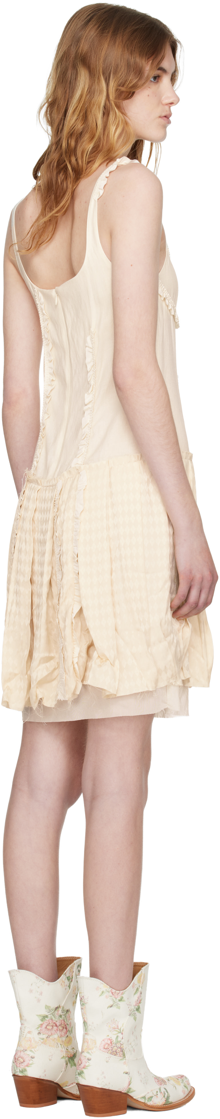 OPEN YY - Robe midi blanc cassé à plis